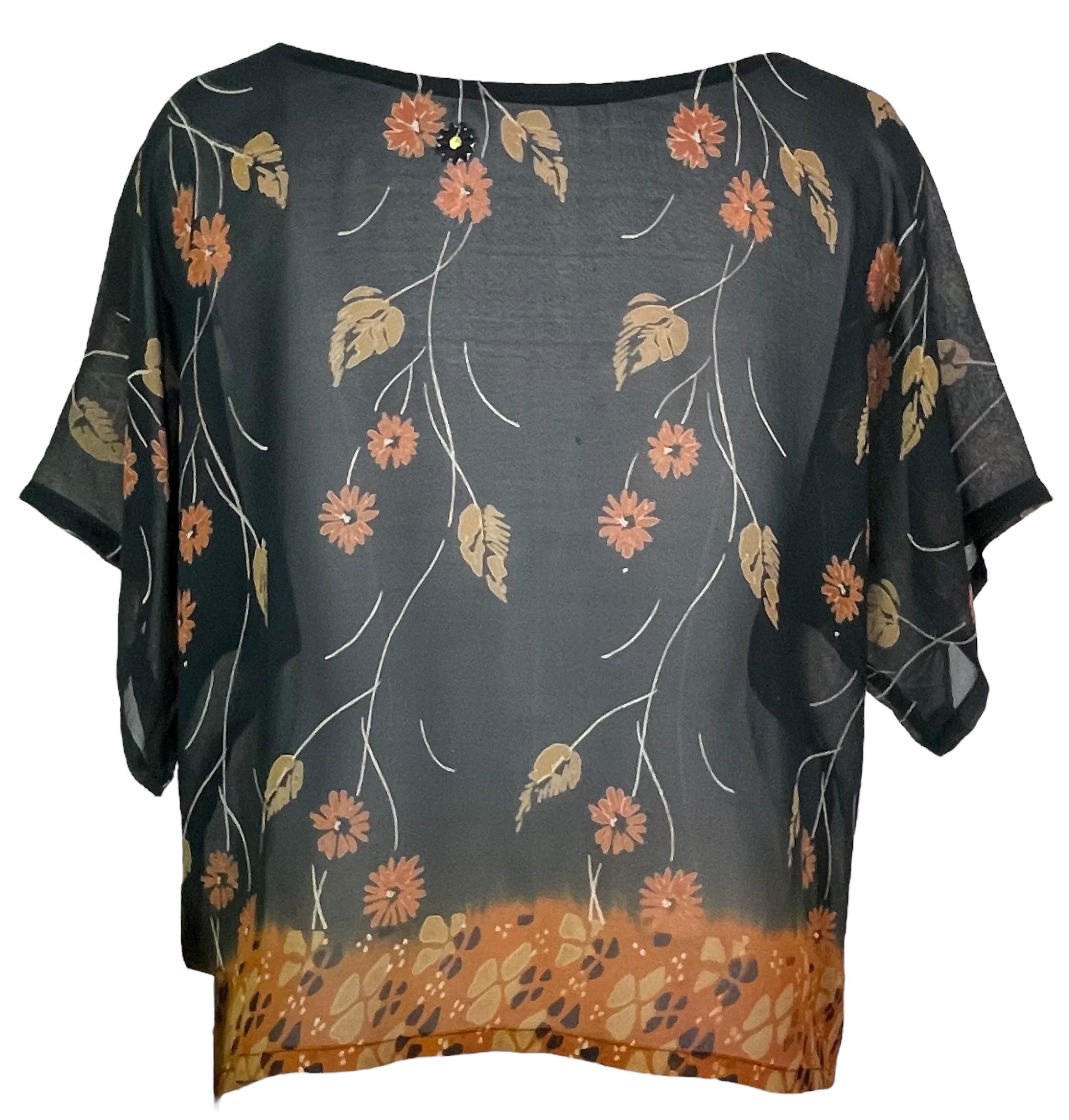 SOLD  PRG5712 Sheer Avatar Pure Silk Boxy Top