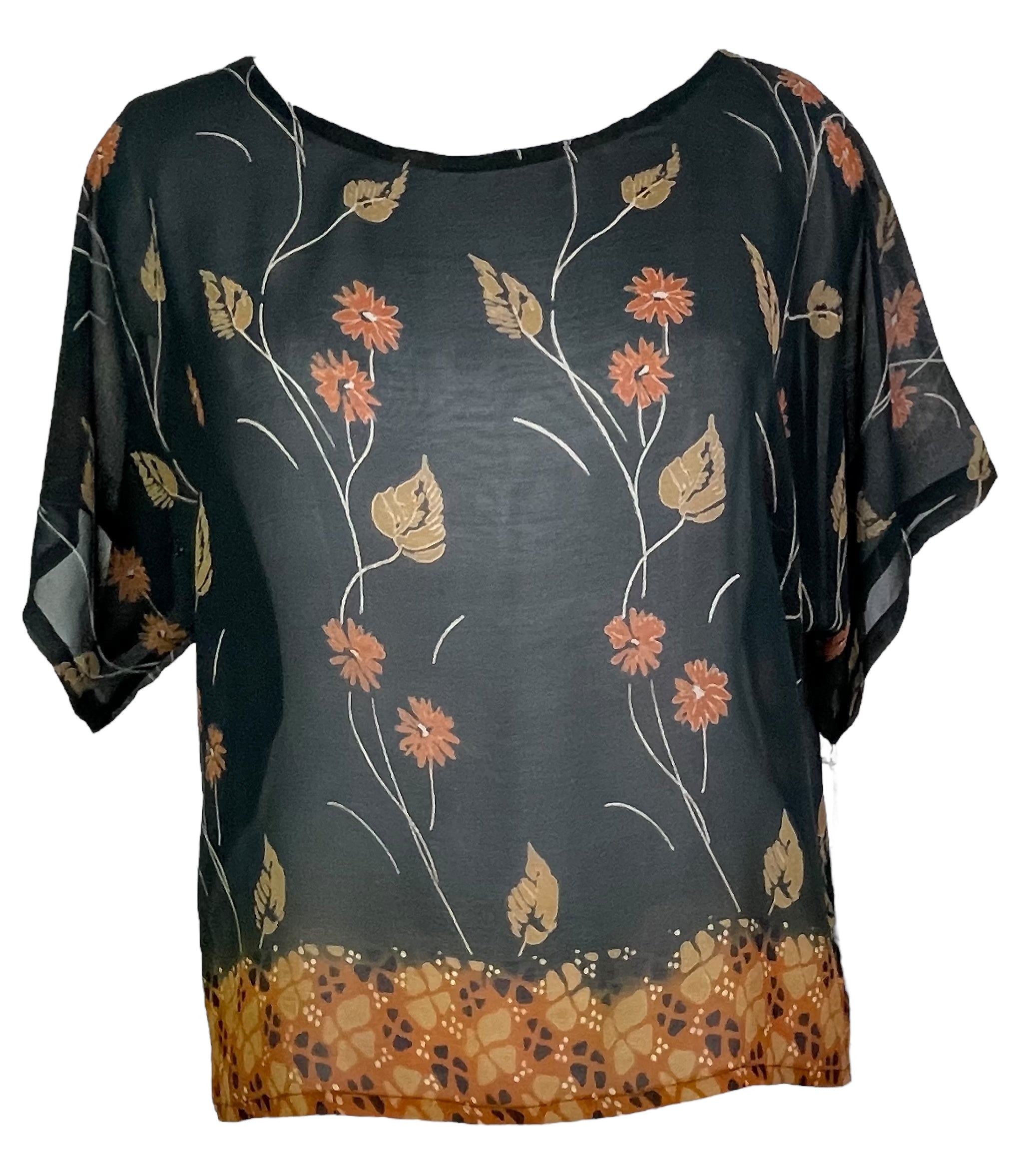 SOLD  PRG5712 Sheer Avatar Pure Silk Boxy Top