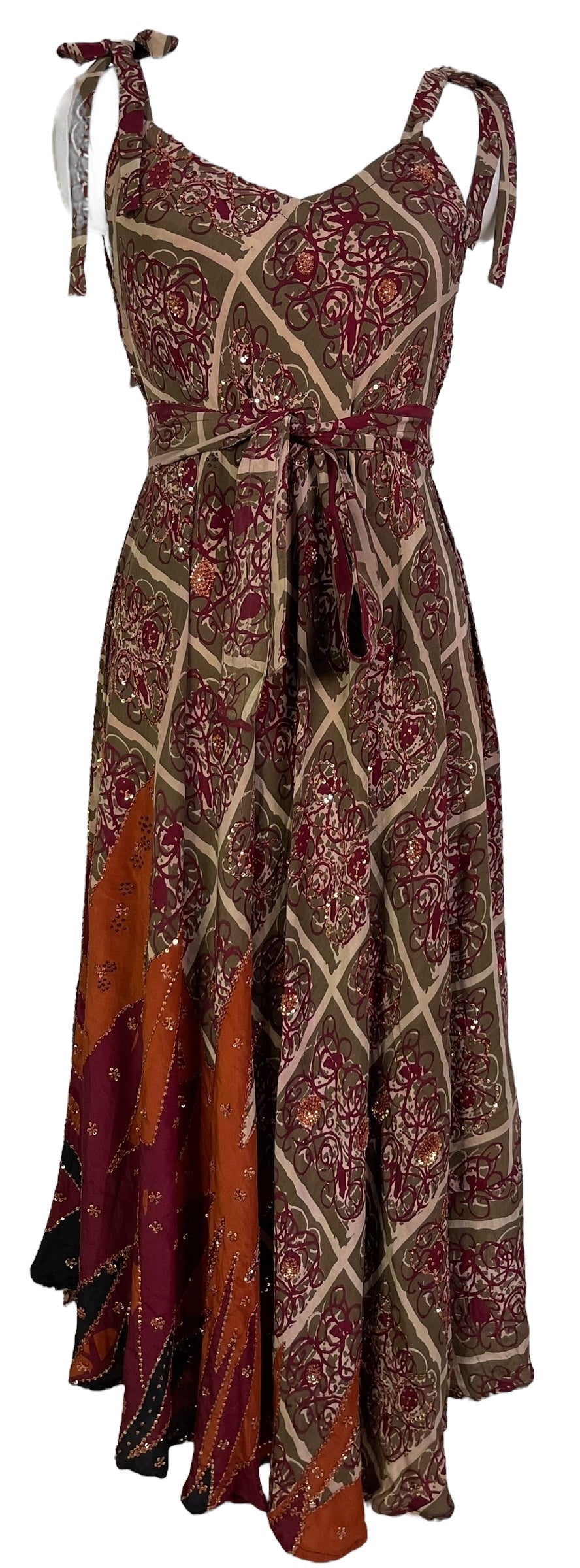 PRC7229 Avatar Pure Silk Maxi Dress with Belt