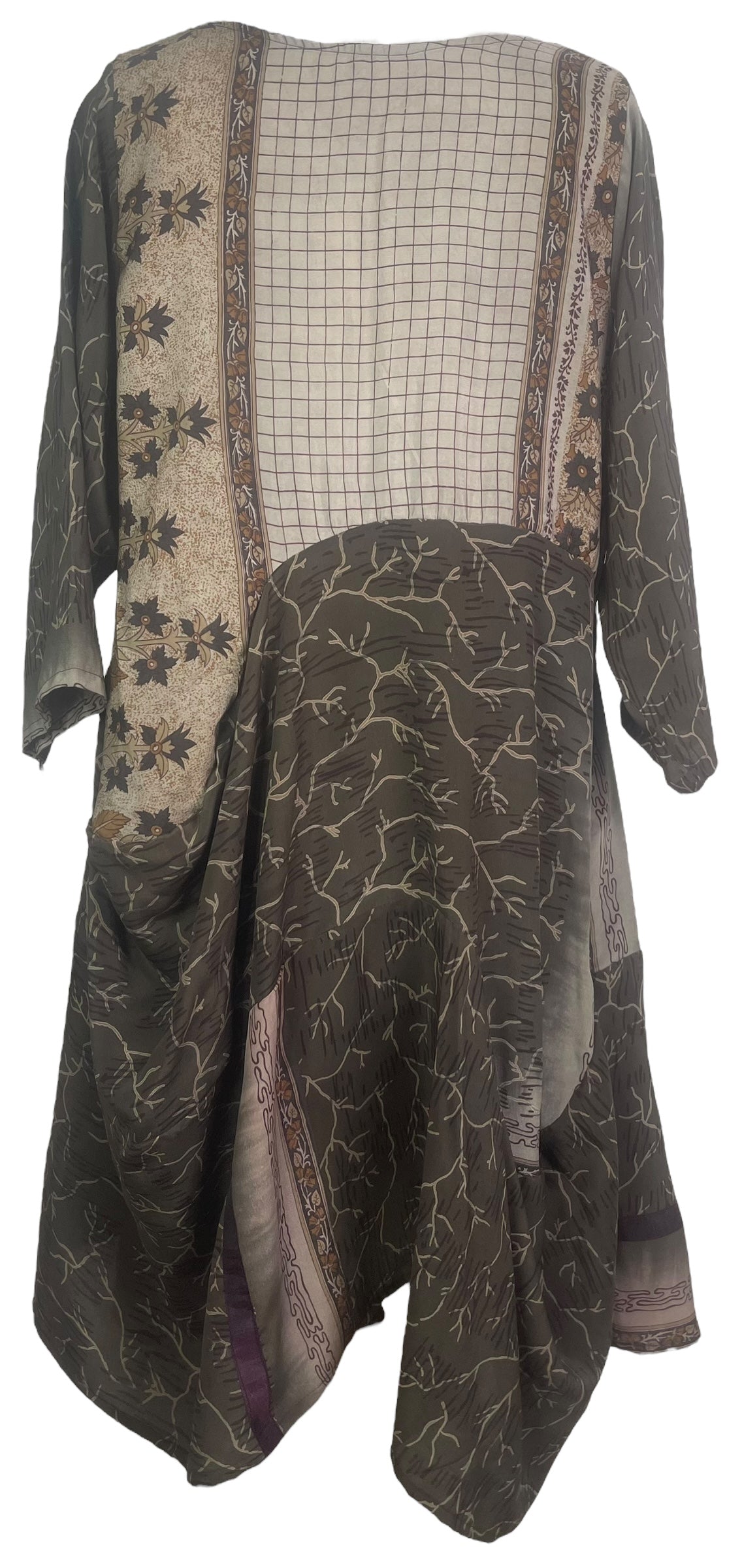 SOLD  PRC7815 Avatar Pure Silk Sculptural Long Tunic Dress