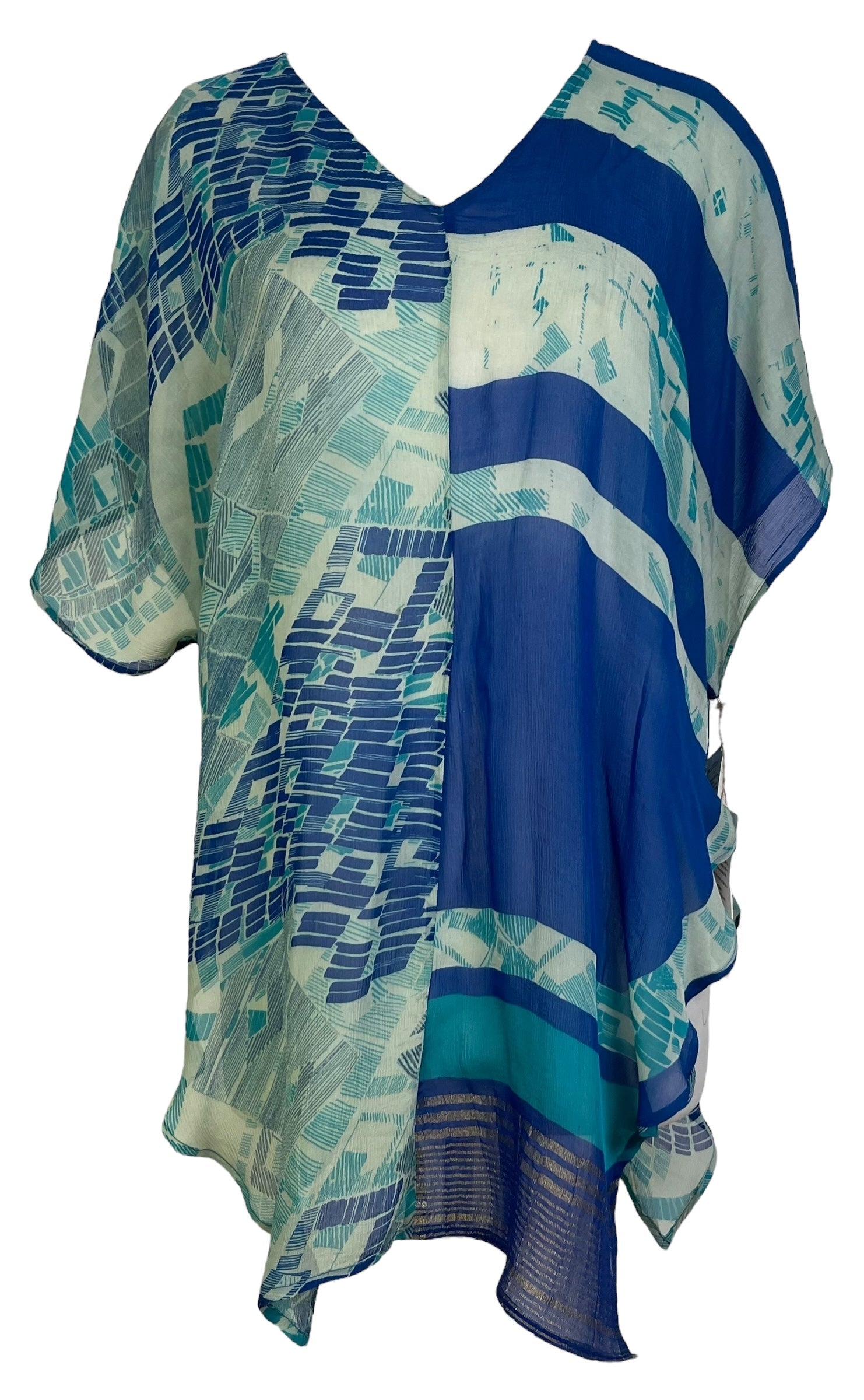 PRG7102 Sheer Avatar Pure Silk Waterfall Top