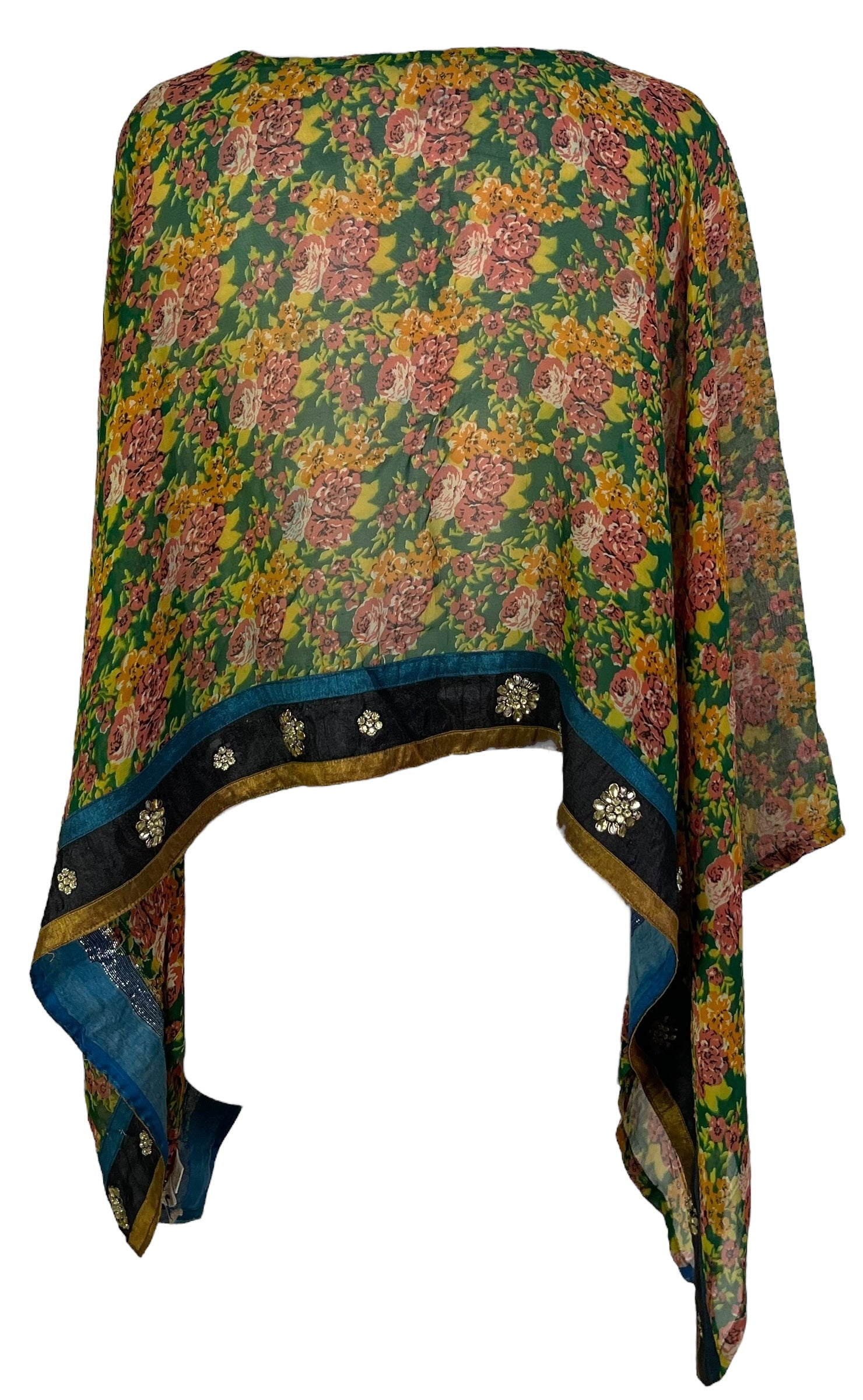 PRG6899 Sheer Avatar Pure Silk Capelet Poncho