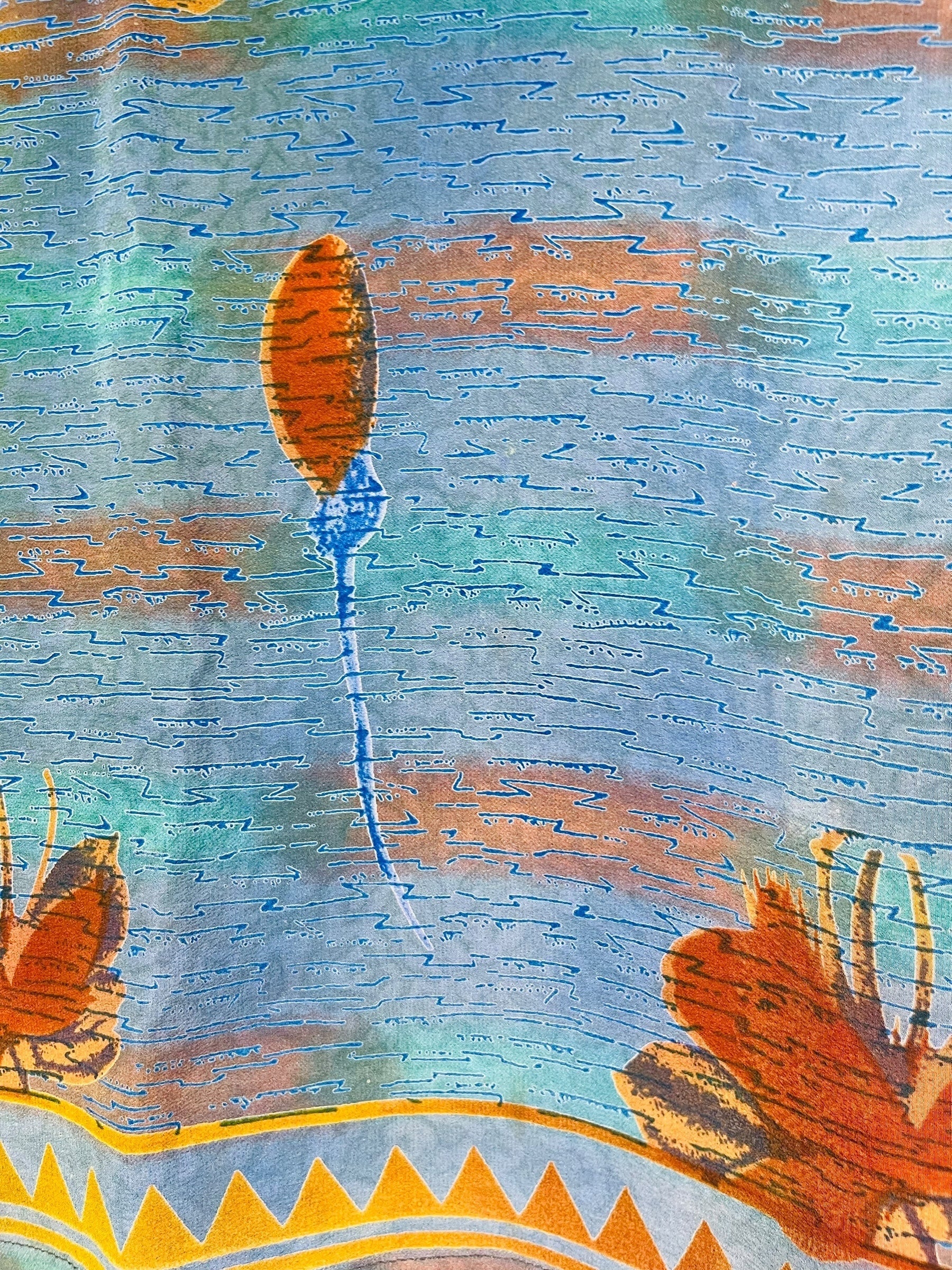 SOLD  PRC7311 Avatar Pure Silk Kimono-Sleeved Top