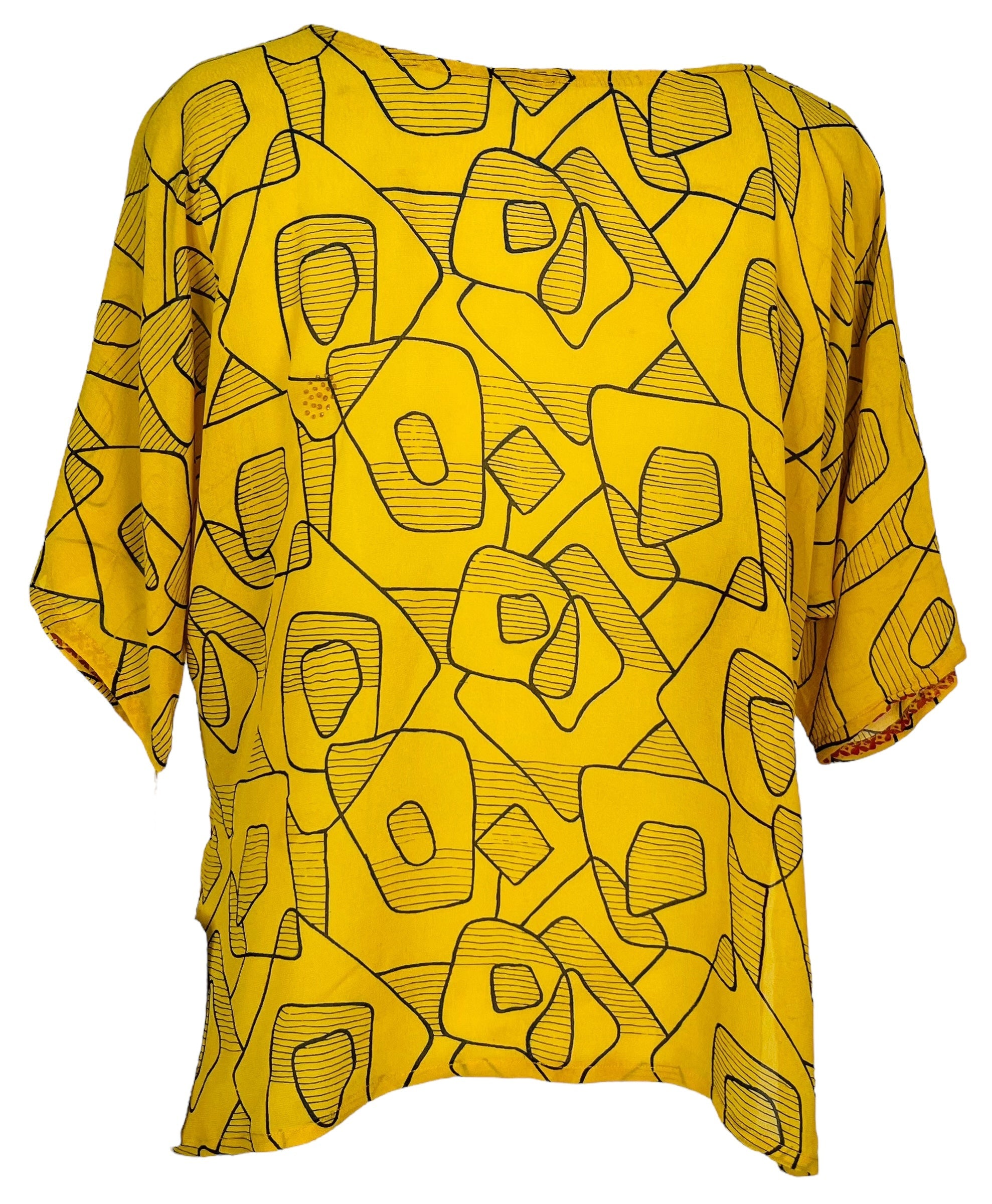 PRG6410 Sheer Avatar Pure Silk Side Slit Top