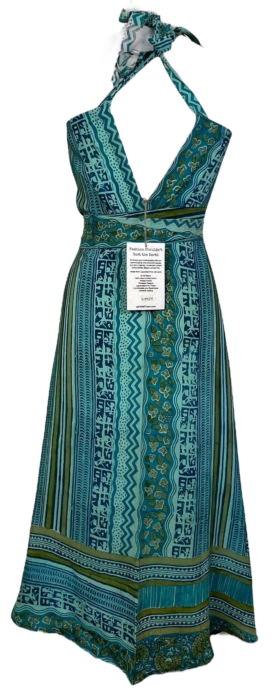PRC7754 Avatar Pure Silk Maxi Dress with Belt