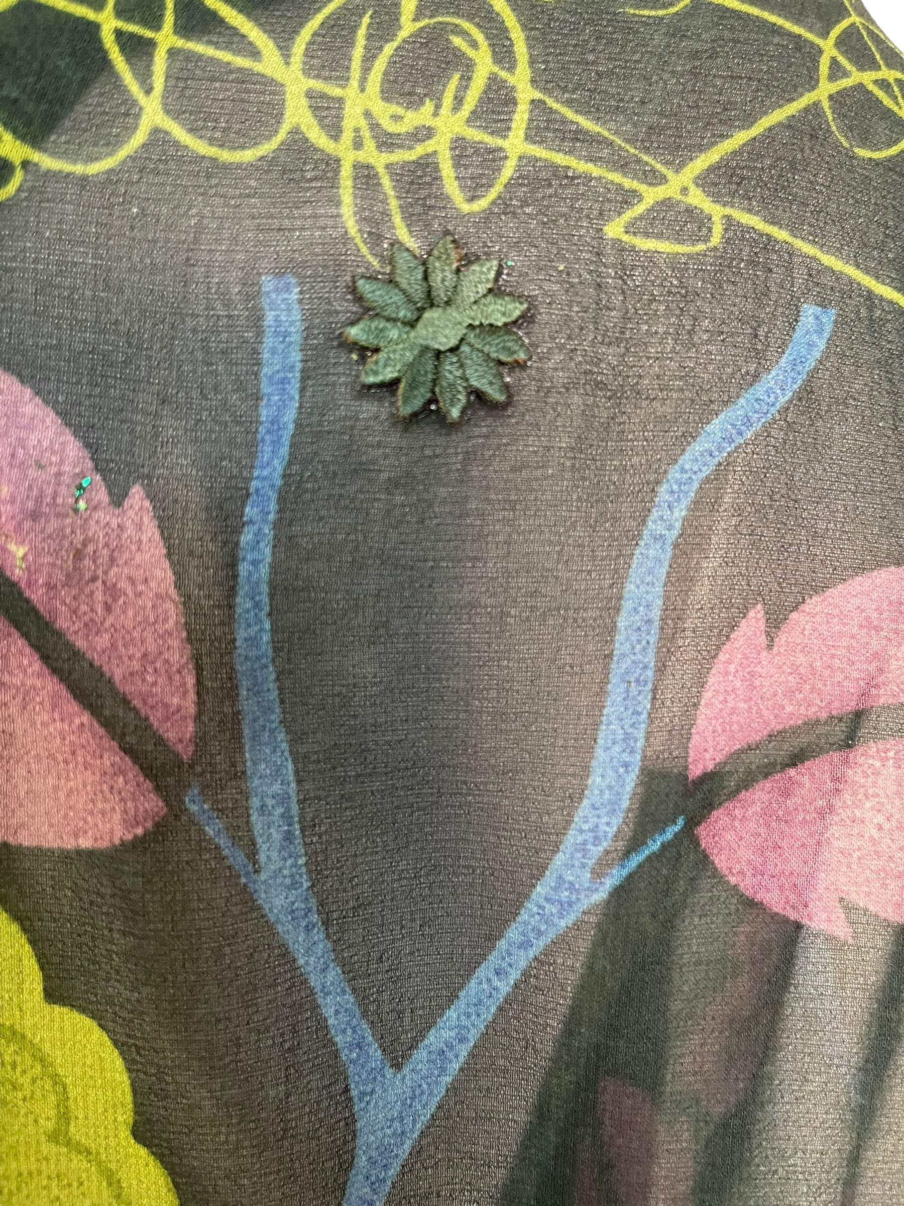 PRG7098 Sheer Sheer Avatar Pure Silk Waterfall Top