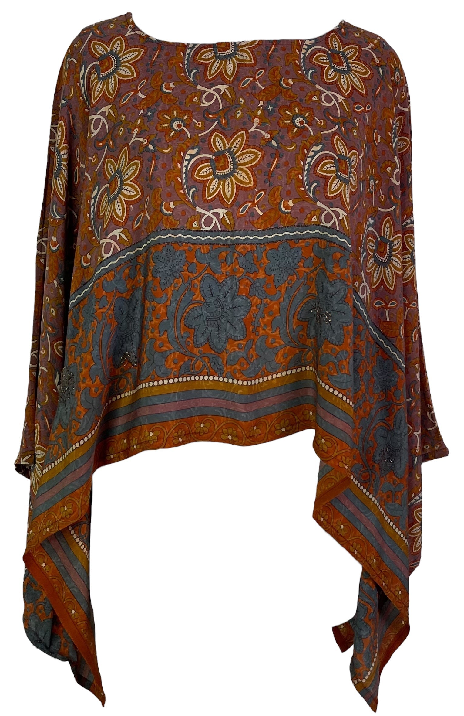 PRC6907 Avatar Pure Silk Capelet Poncho