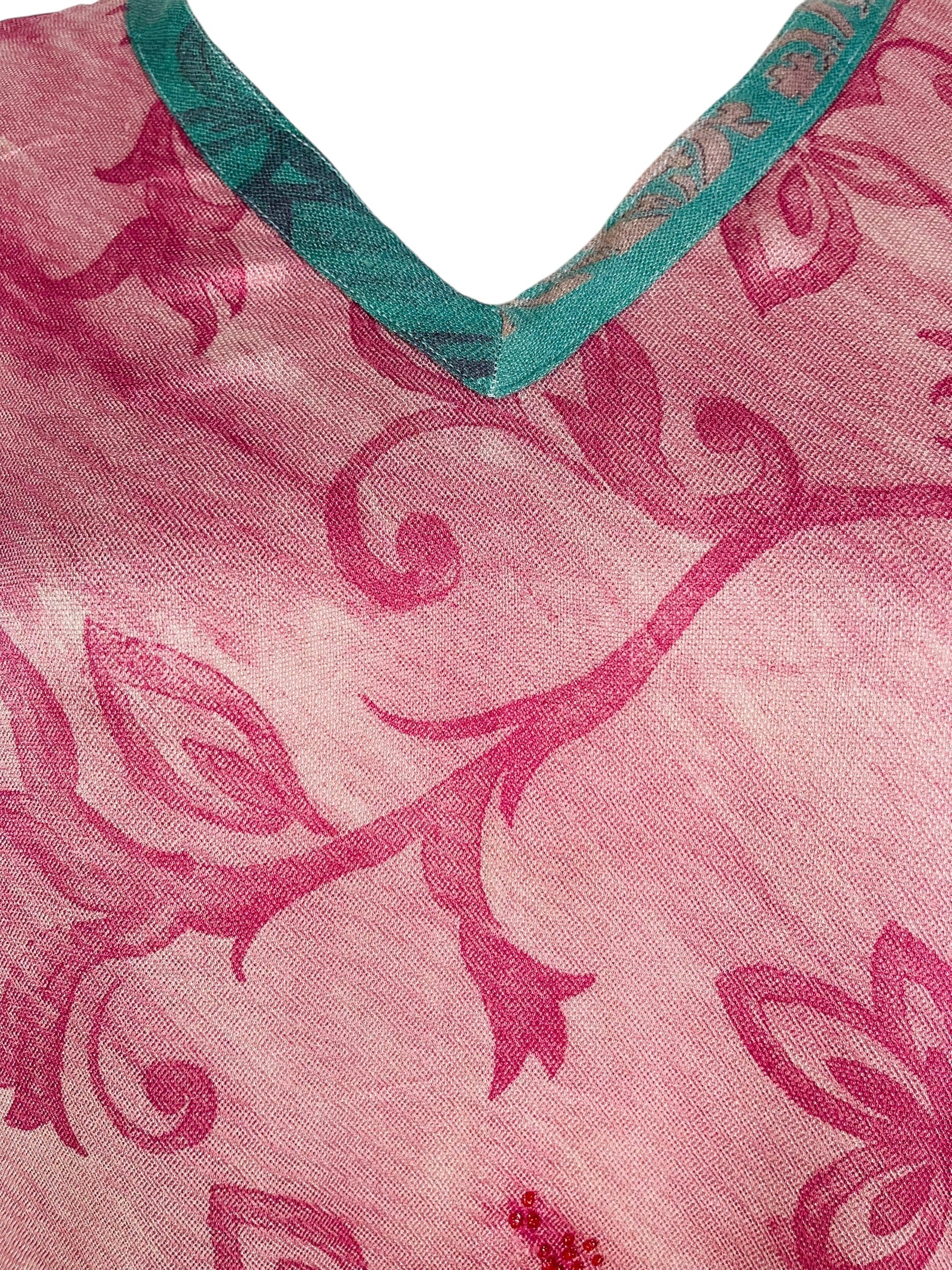 PRG7342B Sheer Avatar Pure Silk Midi Length Kaftan