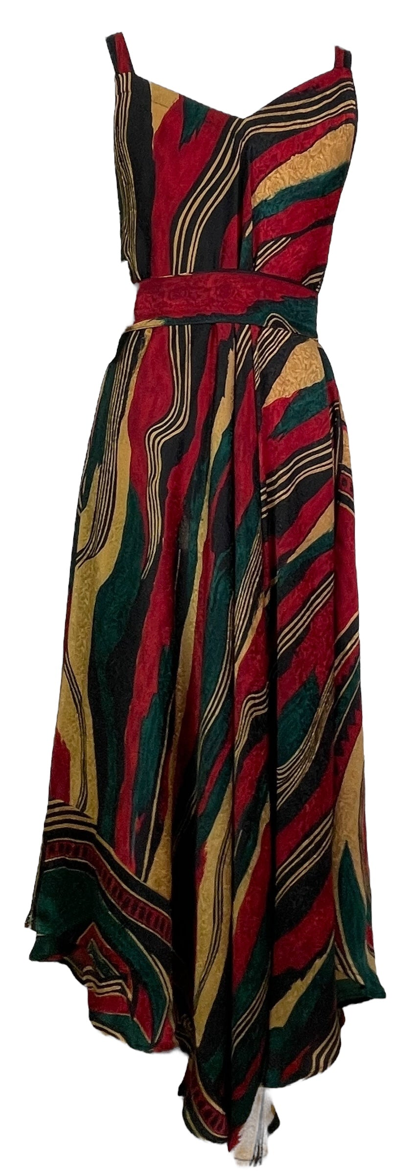 PRC7762 Avatar Pure Silk Maxi Dress with Belt