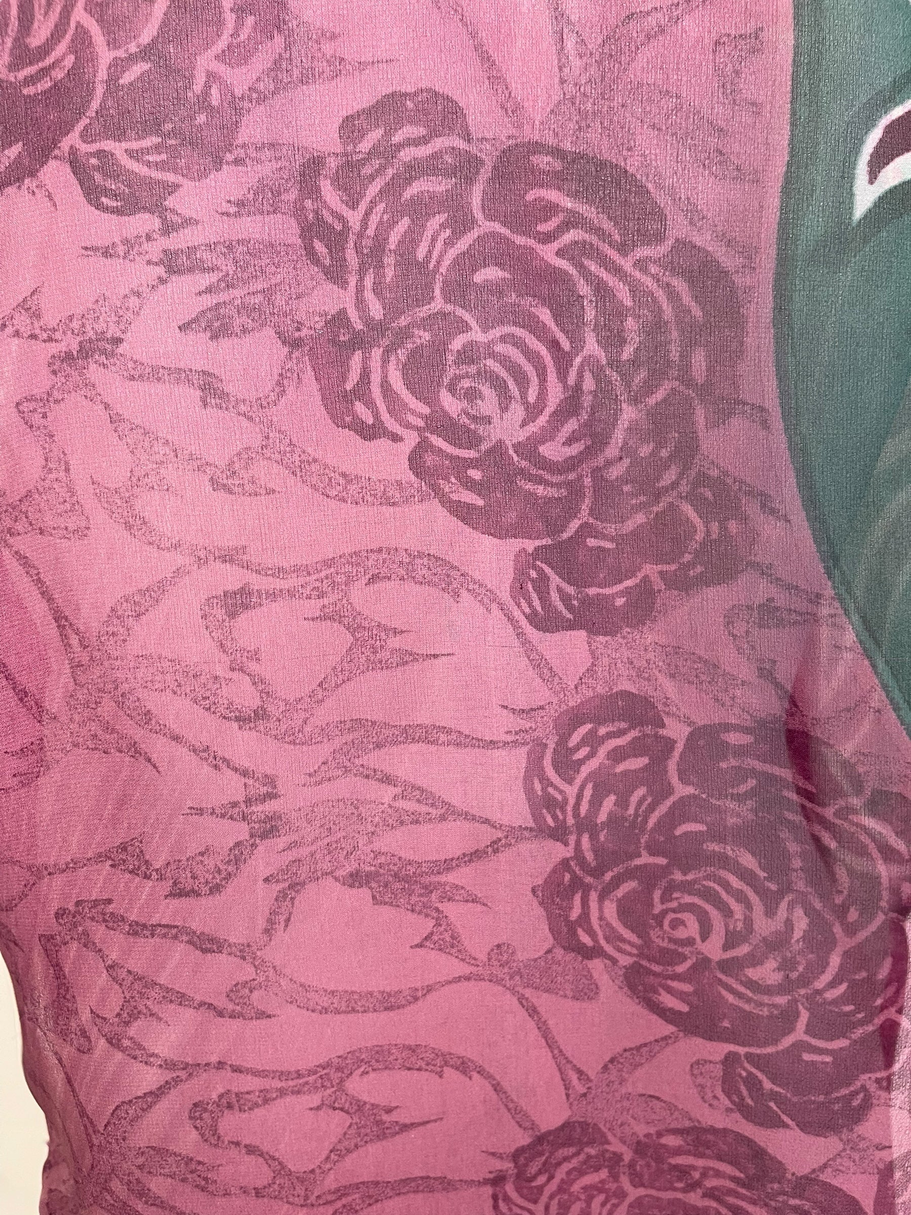 PRG6607 Sheer Avatar Pure Silk Side Slit Top