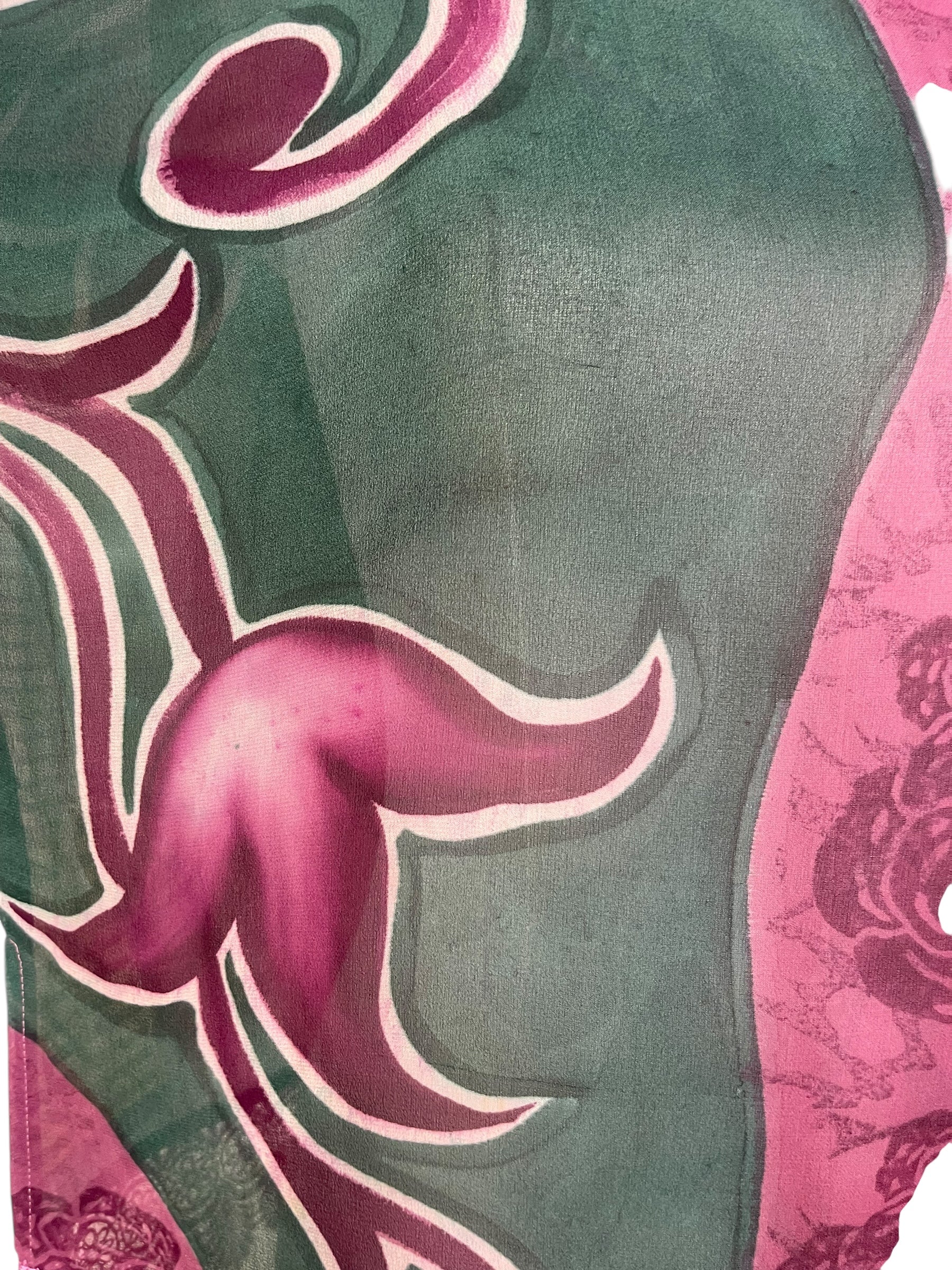 PRG6607 Sheer Avatar Pure Silk Side Slit Top