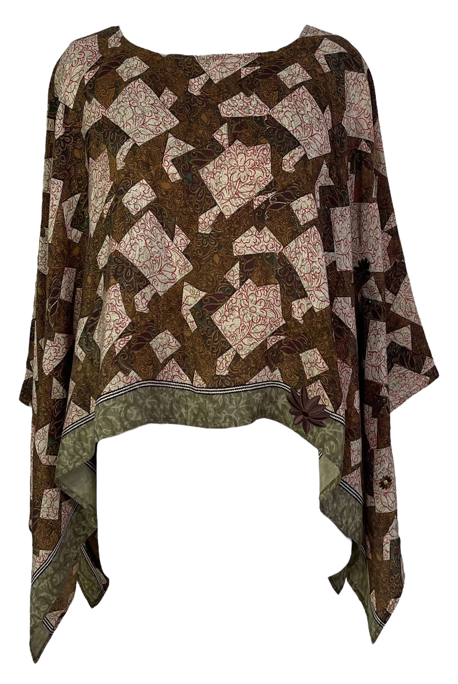 PRC7283 Avatar Pure Silk Capelet Poncho