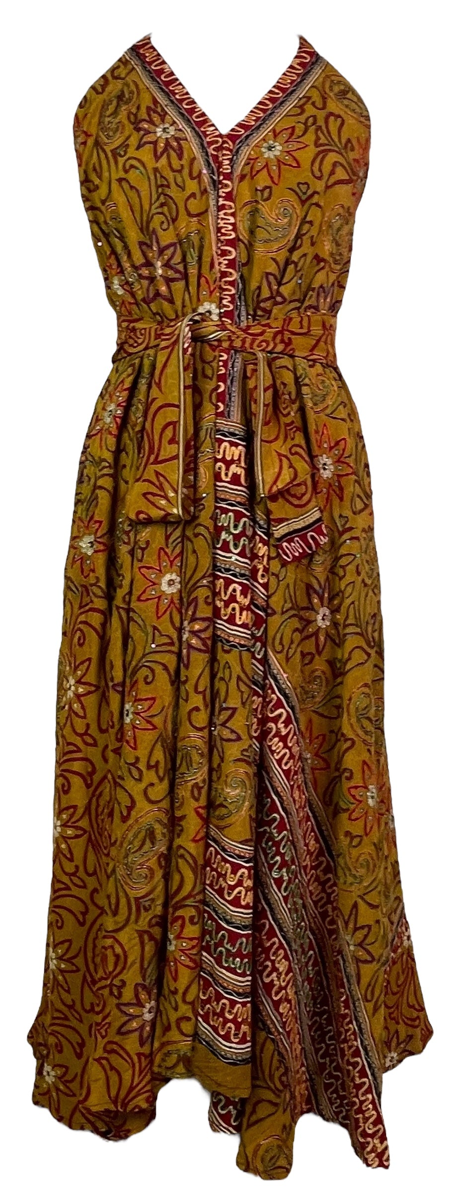 PRC7679 Avatar Pure Silk Maxi Dress with Belt