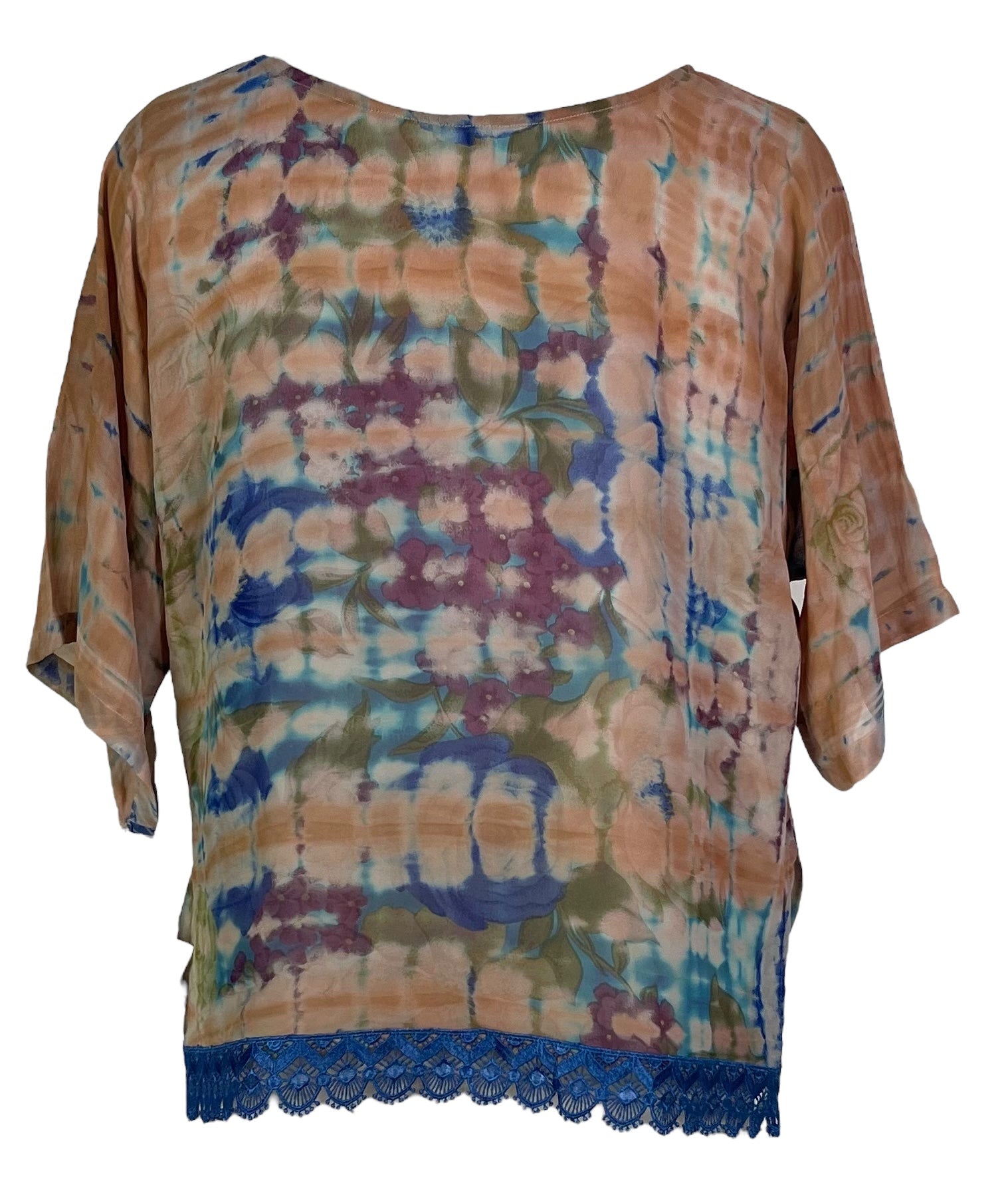 PRG6842 Sheer Avatar Pure Silk Side Slit Top