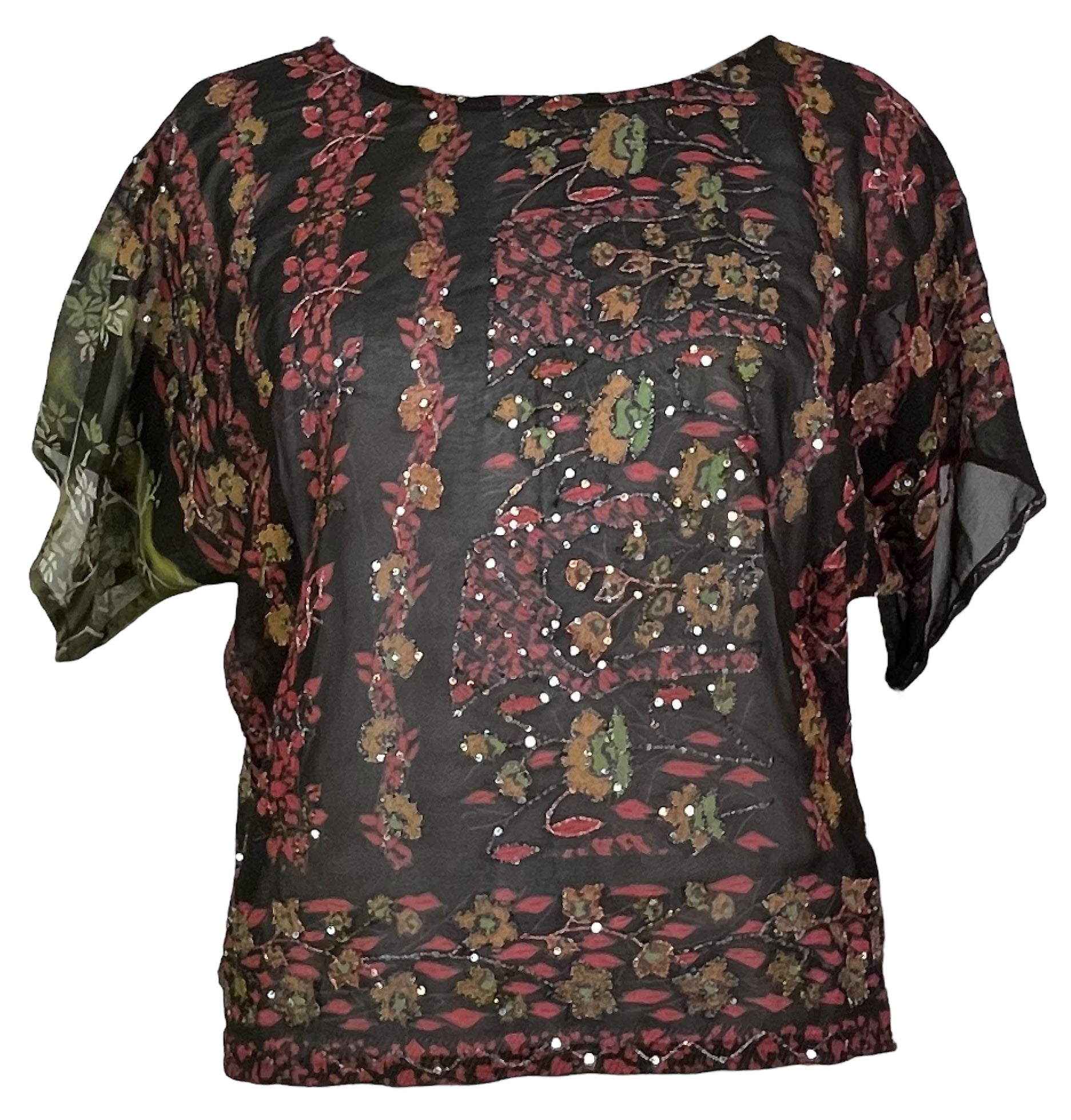 SOLD  PRG7481 Sheer Avatar Pure Silk Boxy Top