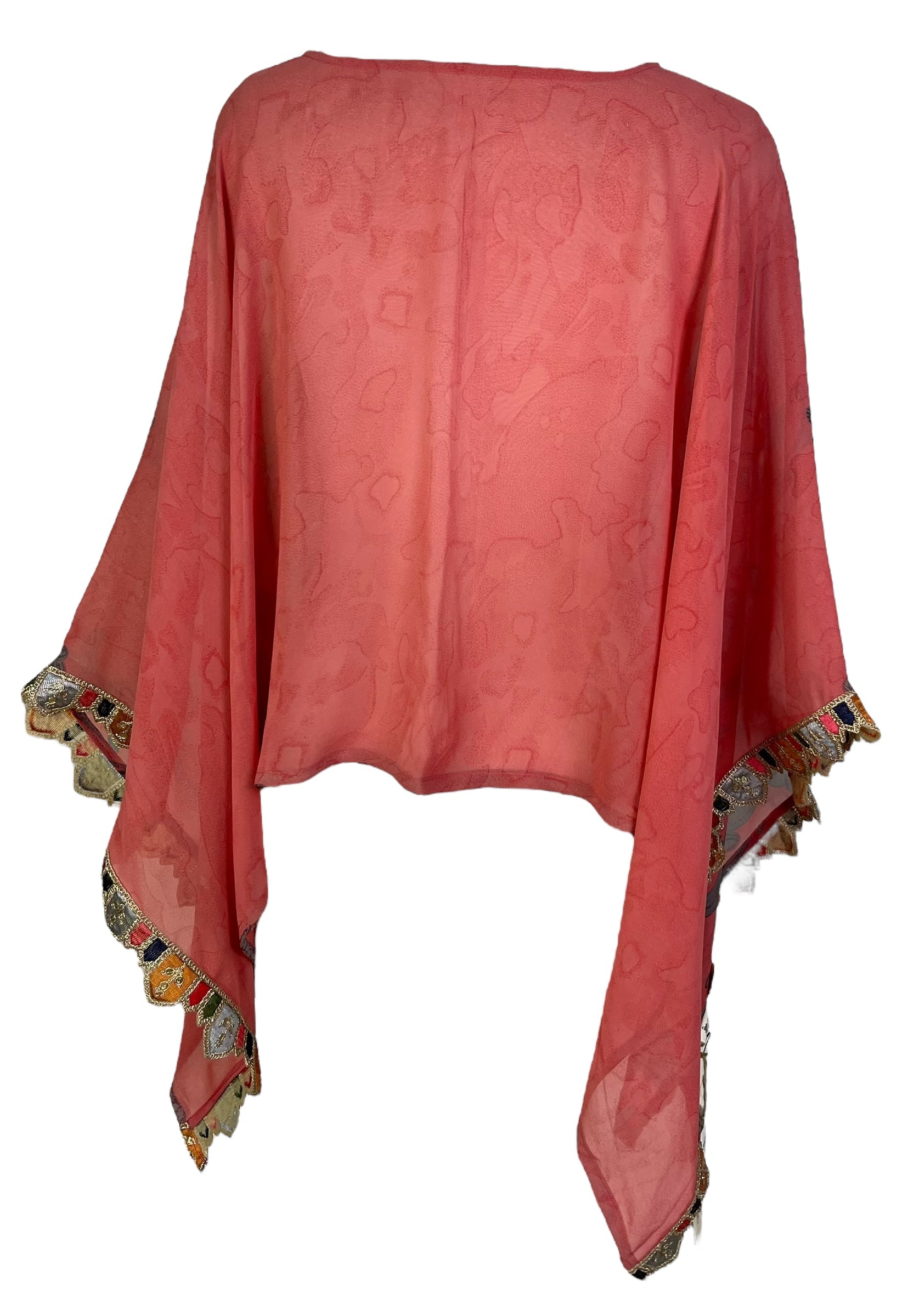 PRG7263 Sheer Avatar Pure Silk Capelet Poncho