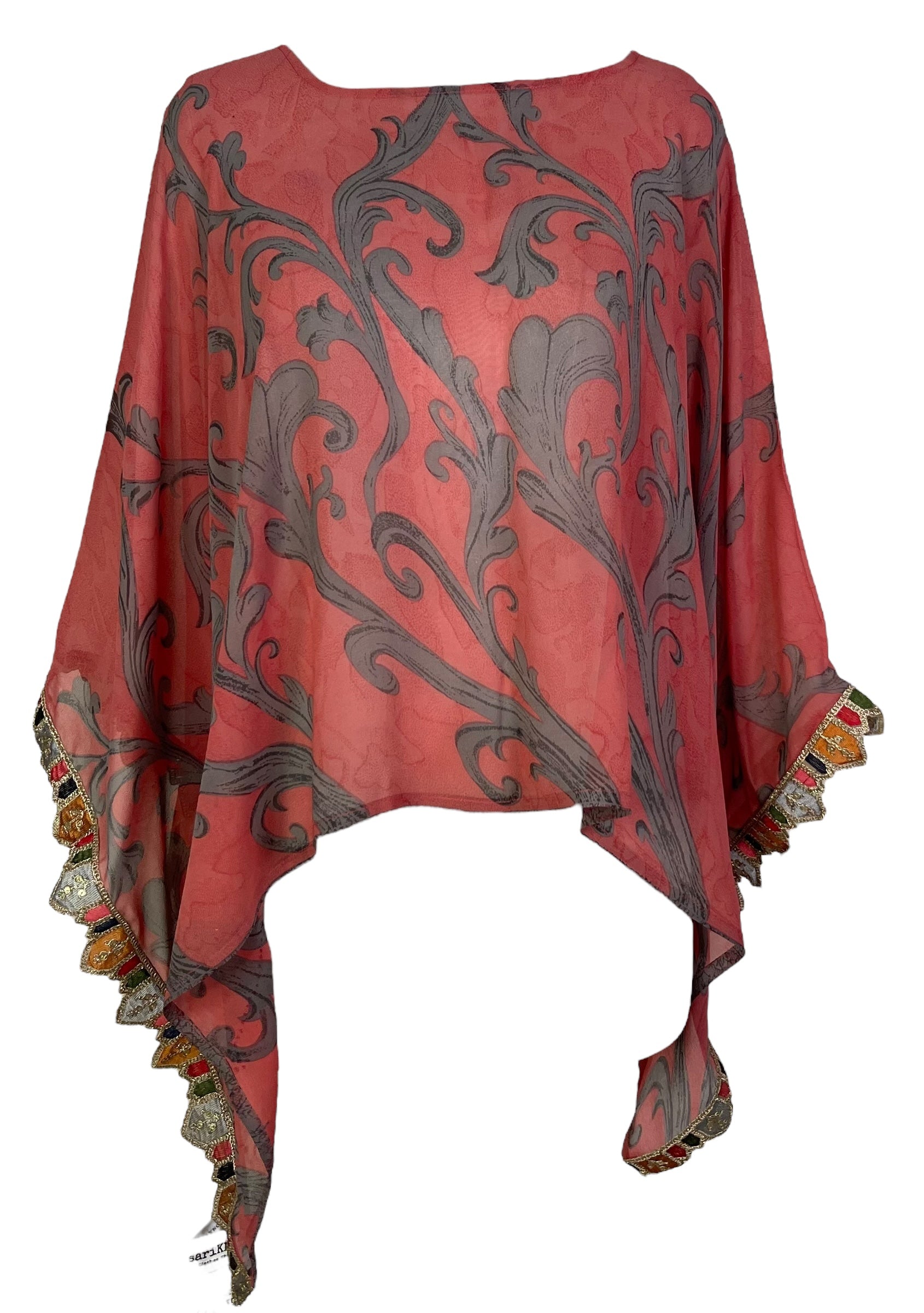 PRG7263 Sheer Avatar Pure Silk Capelet Poncho