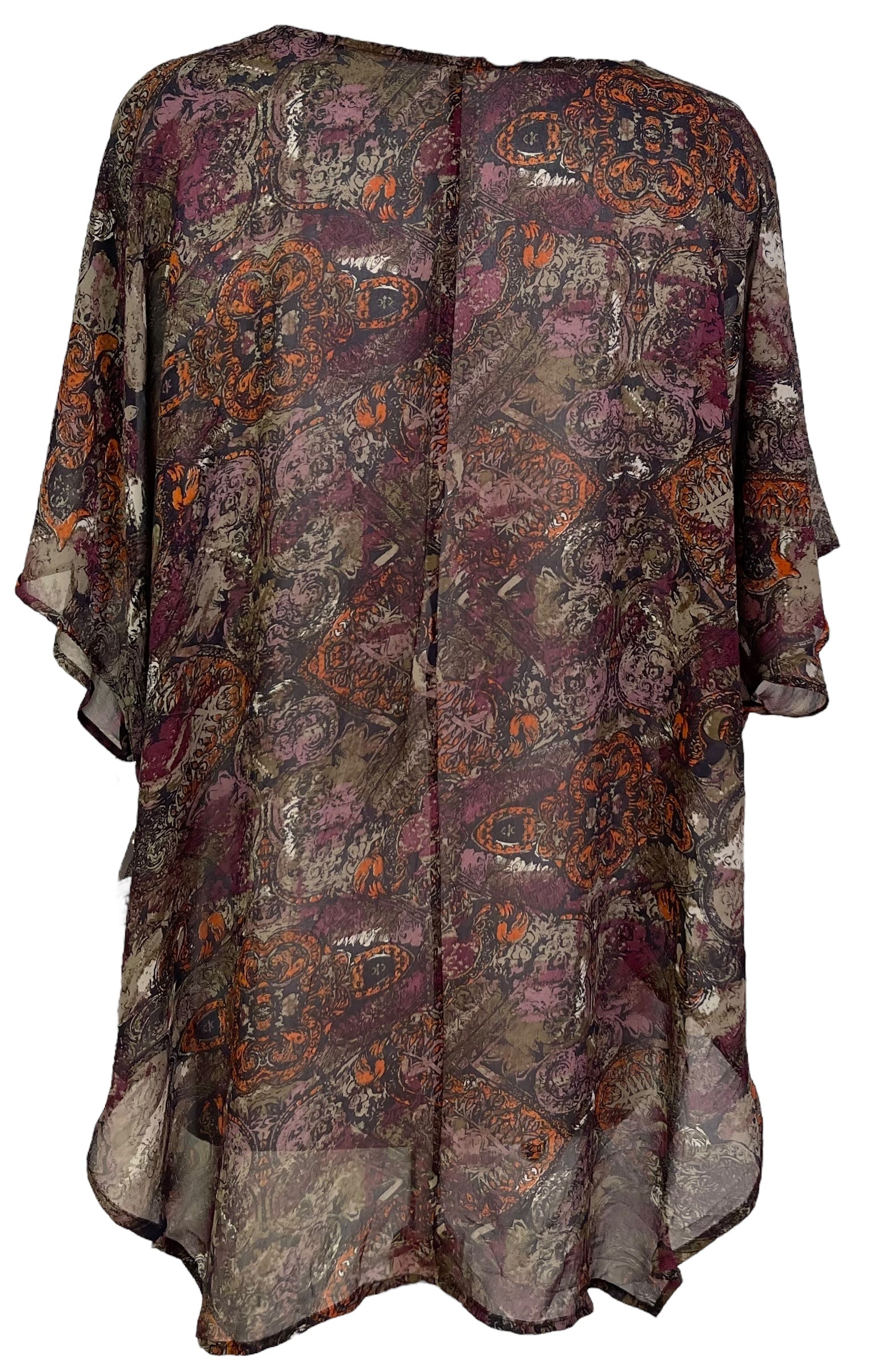 PRG7096 Sheer Avatar Pure Silk Waterfall Top