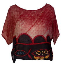 Load image into Gallery viewer, PRG6788 Sheer Avatar Pure Silk Boxy Top
