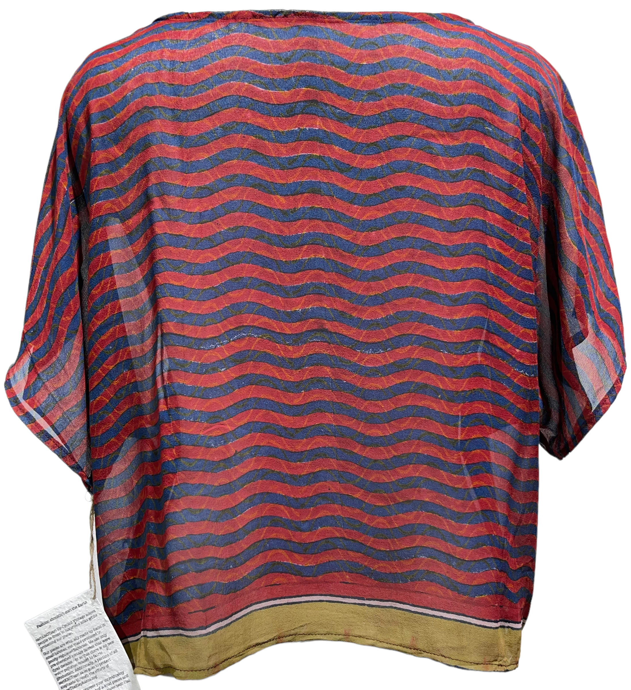 FINAL SALE PRG1776 Green Mango Sheer Avatar Pure Silk Boxy Top