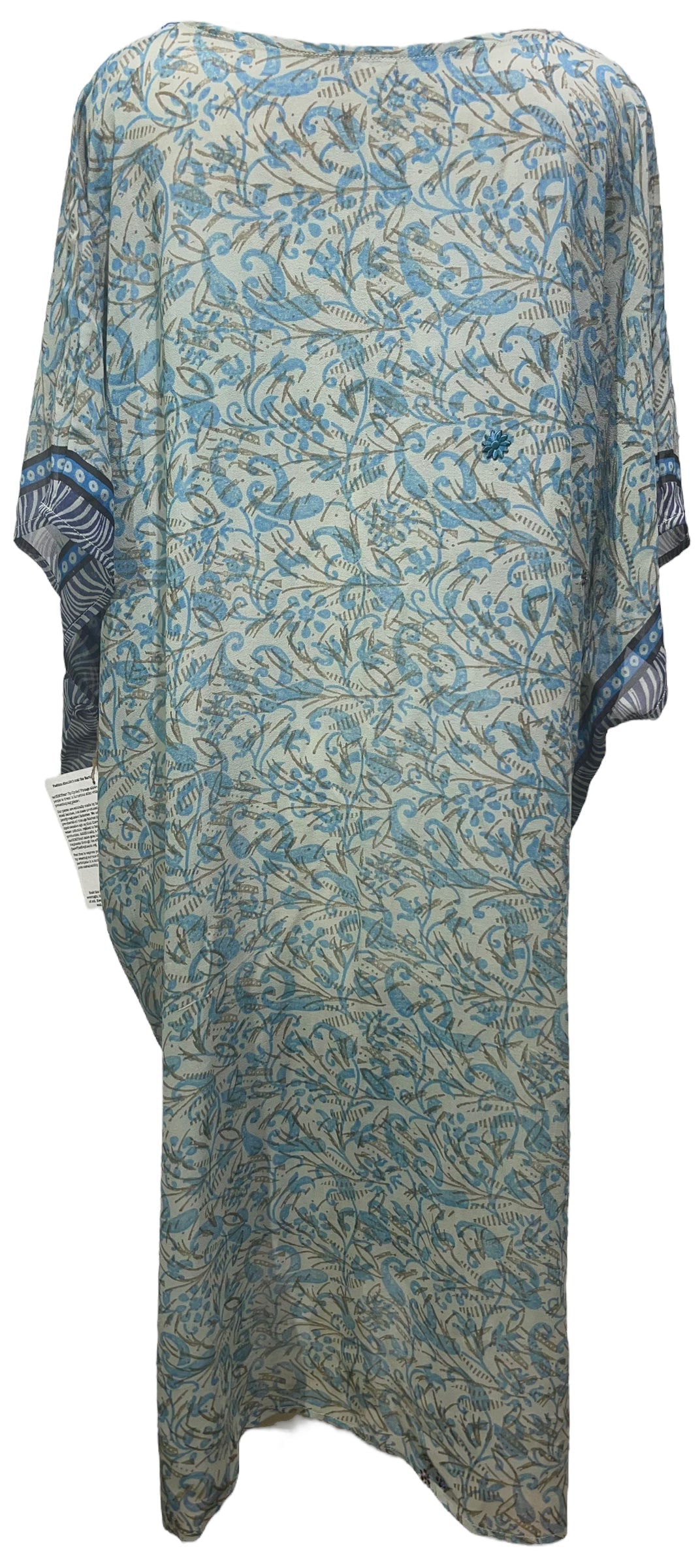 FINAL SALE PRG3953 Sheer Avatar Pure Silk Maxi Kaftan