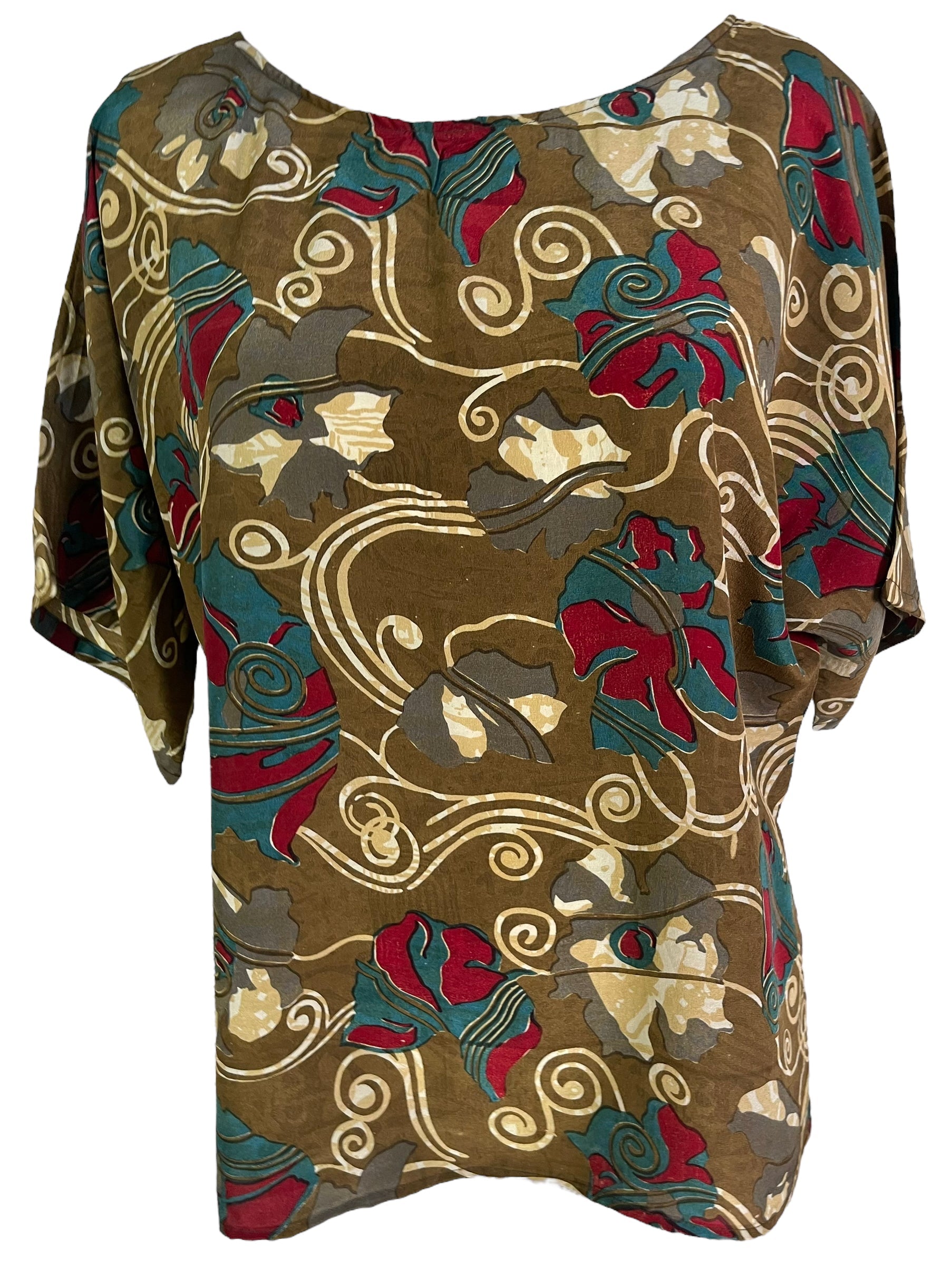 PRC6691 Avatar Pure Silk Side Slit Top