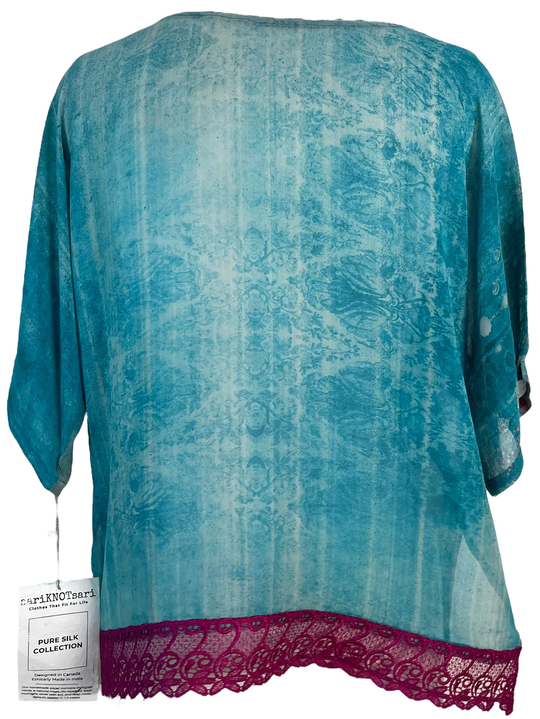 FINAL SALE PRG6249 Sheer Avatar Pure Silk Side Slit Top