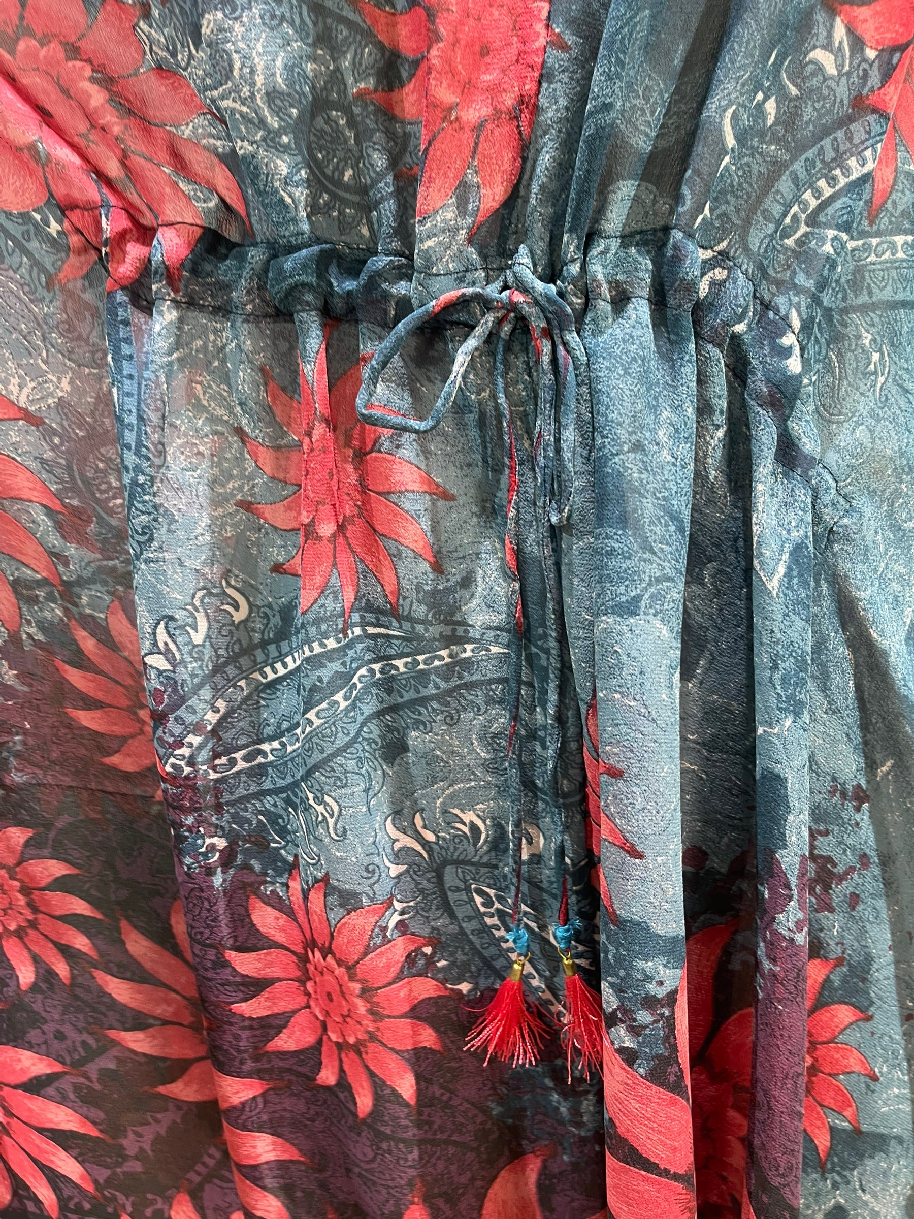 FINAL SALE PRG5843 Sheer Avatar Pure Silk Maxi Kaftan