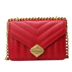Chain Strap Leather Crossbody Bag