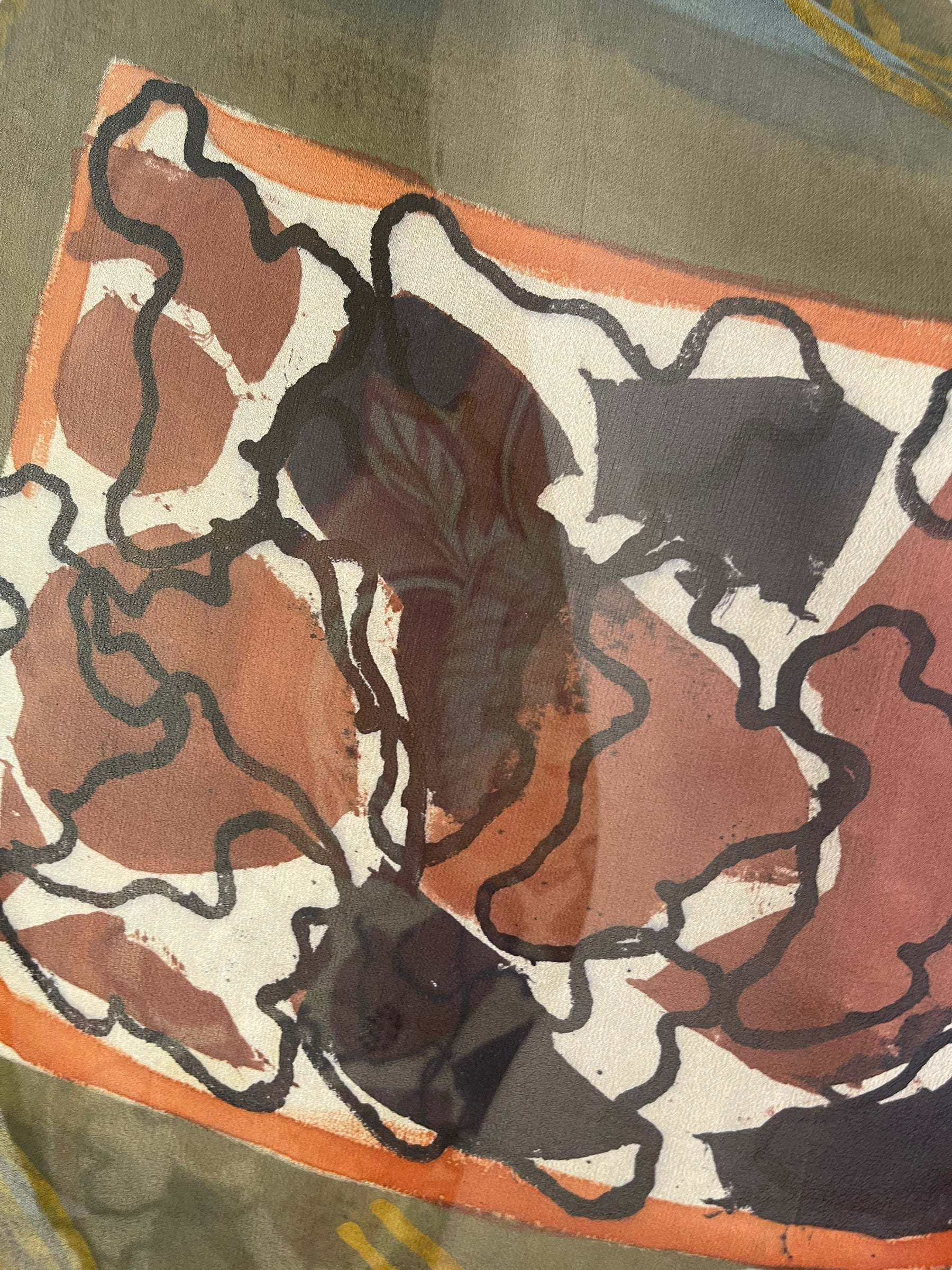 PRG6317 Sheer Avatar Pure Silk Waterfall Top