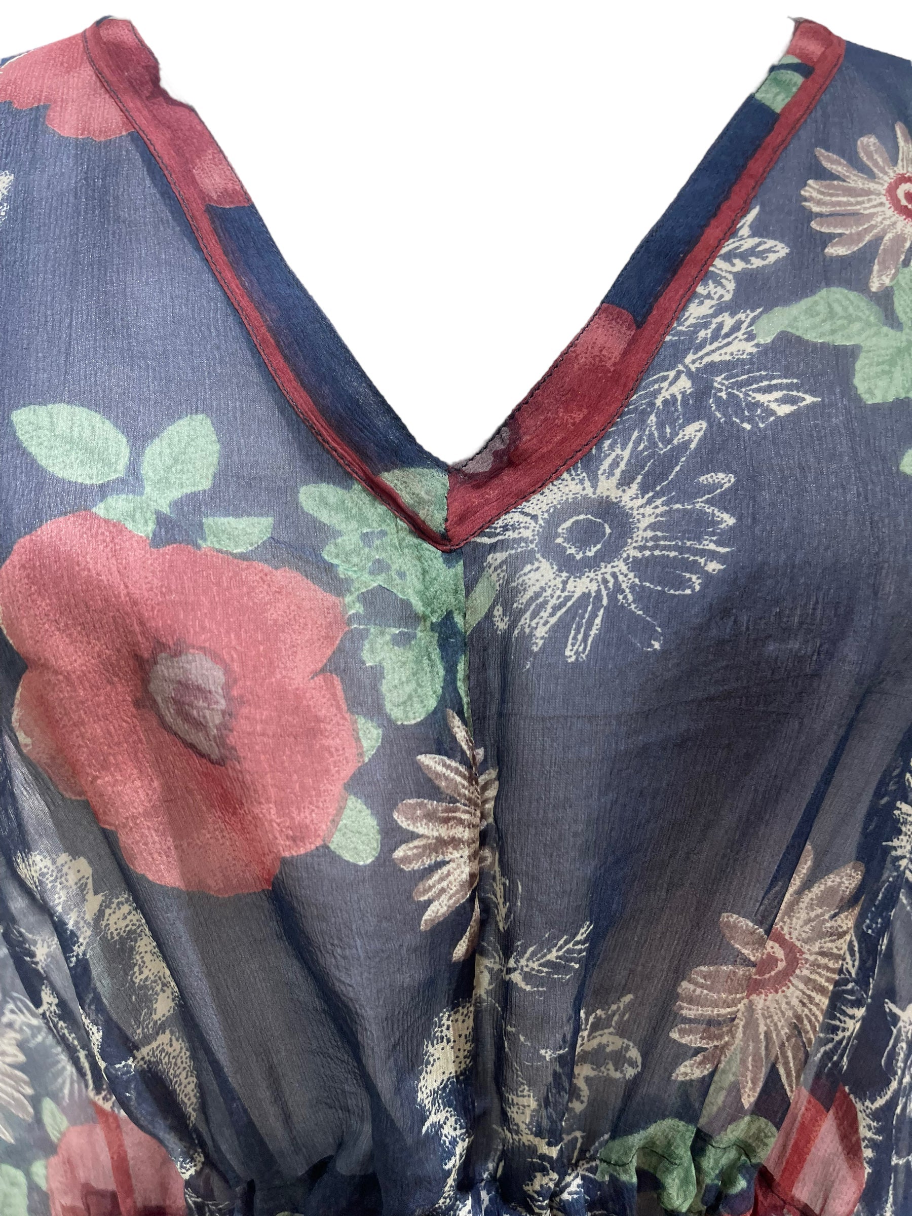 FINAL SALE PRG5842 Sheer Avatar Pure Silk Maxi Kaftan