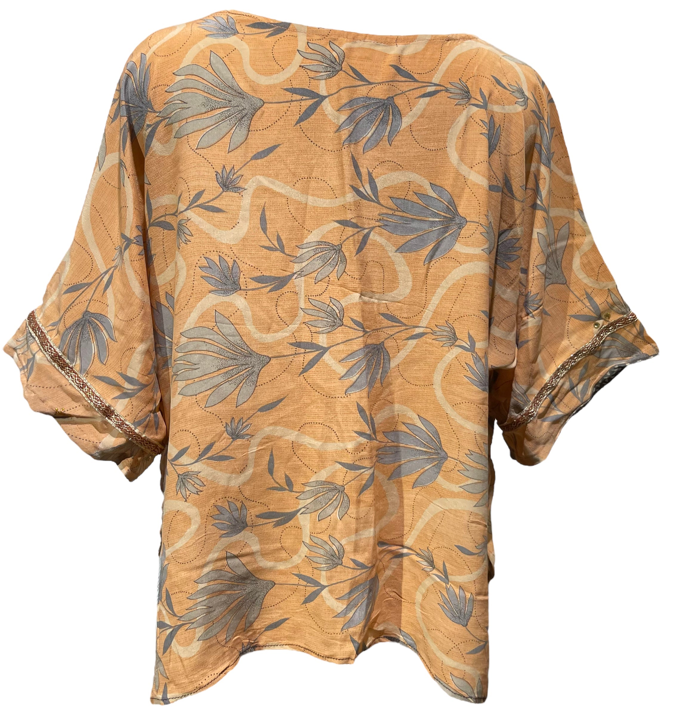 FINAL SALE PRC4329 Avatar Pure Silk Side Slit Top