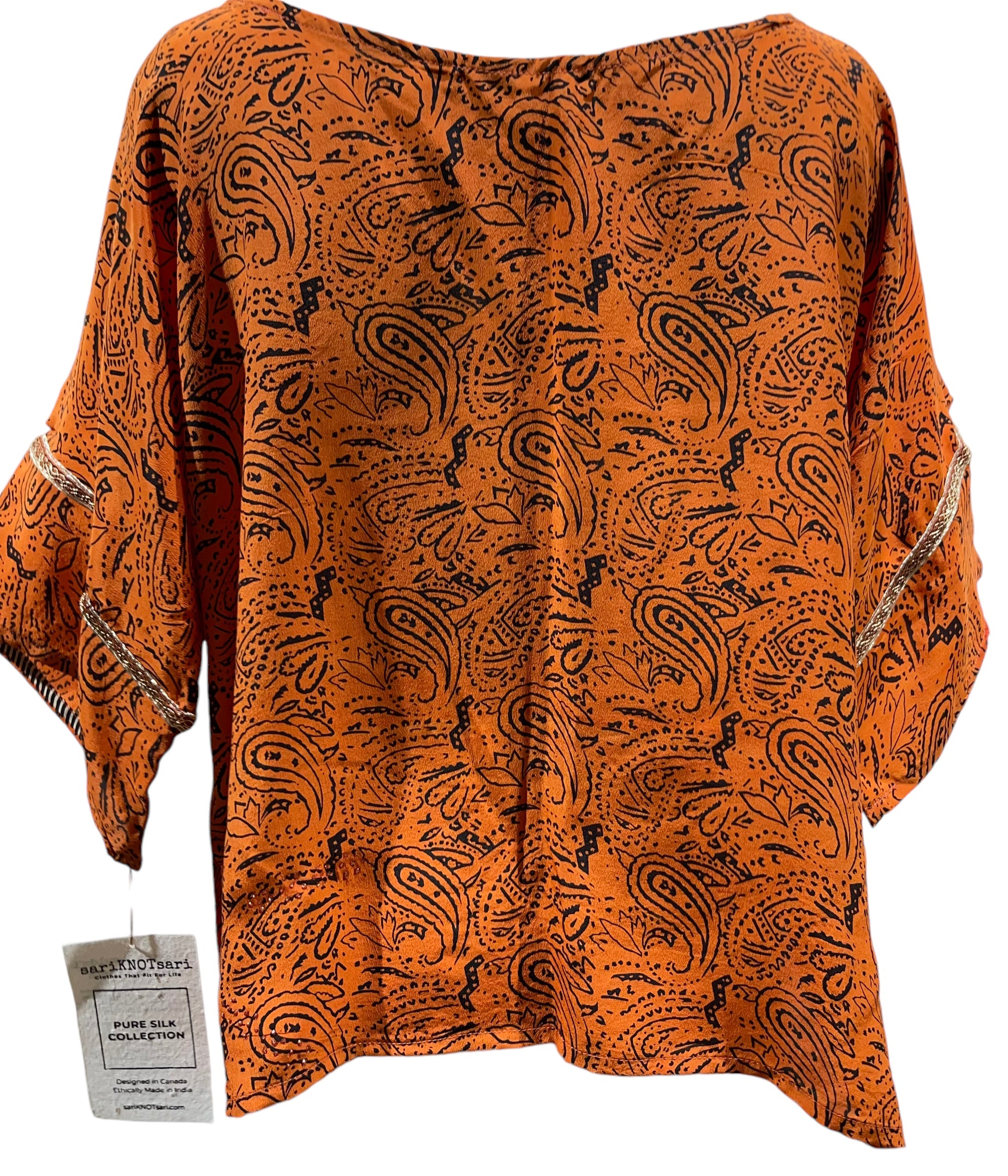 FINAL SALE PRC4352 Avatar Pure Silk Side Slit Top