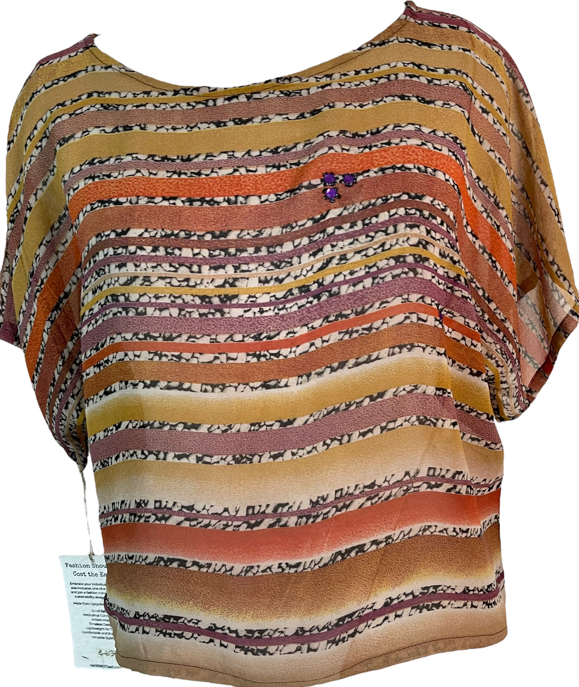 FINAL SALE PRG6134 Sheer Avatar Pure Silk Boxy Top