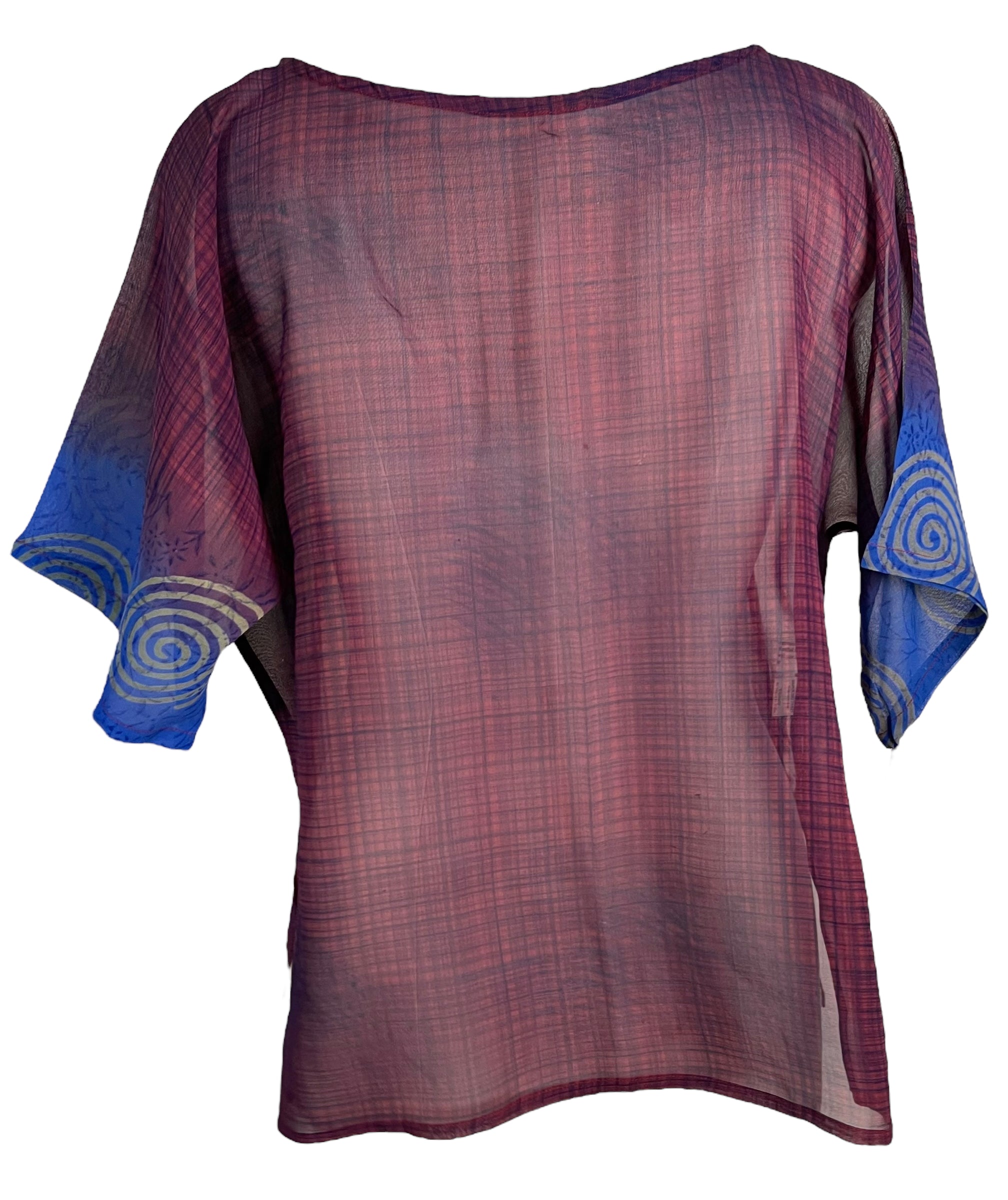 PRG6507 Sheer Avatar Pure Silk Side Slit Top