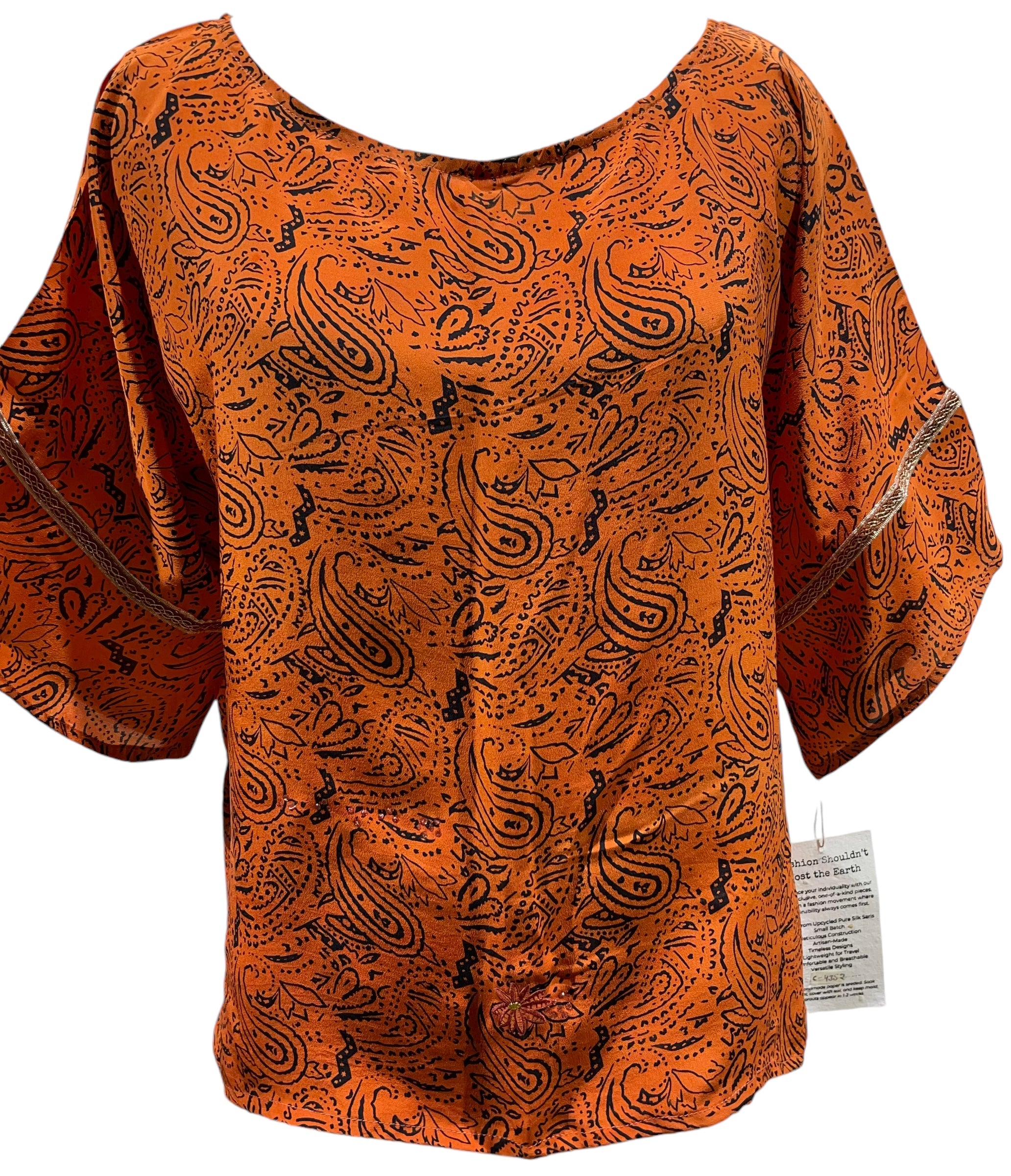 FINAL SALE PRC4352 Avatar Pure Silk Side Slit Top