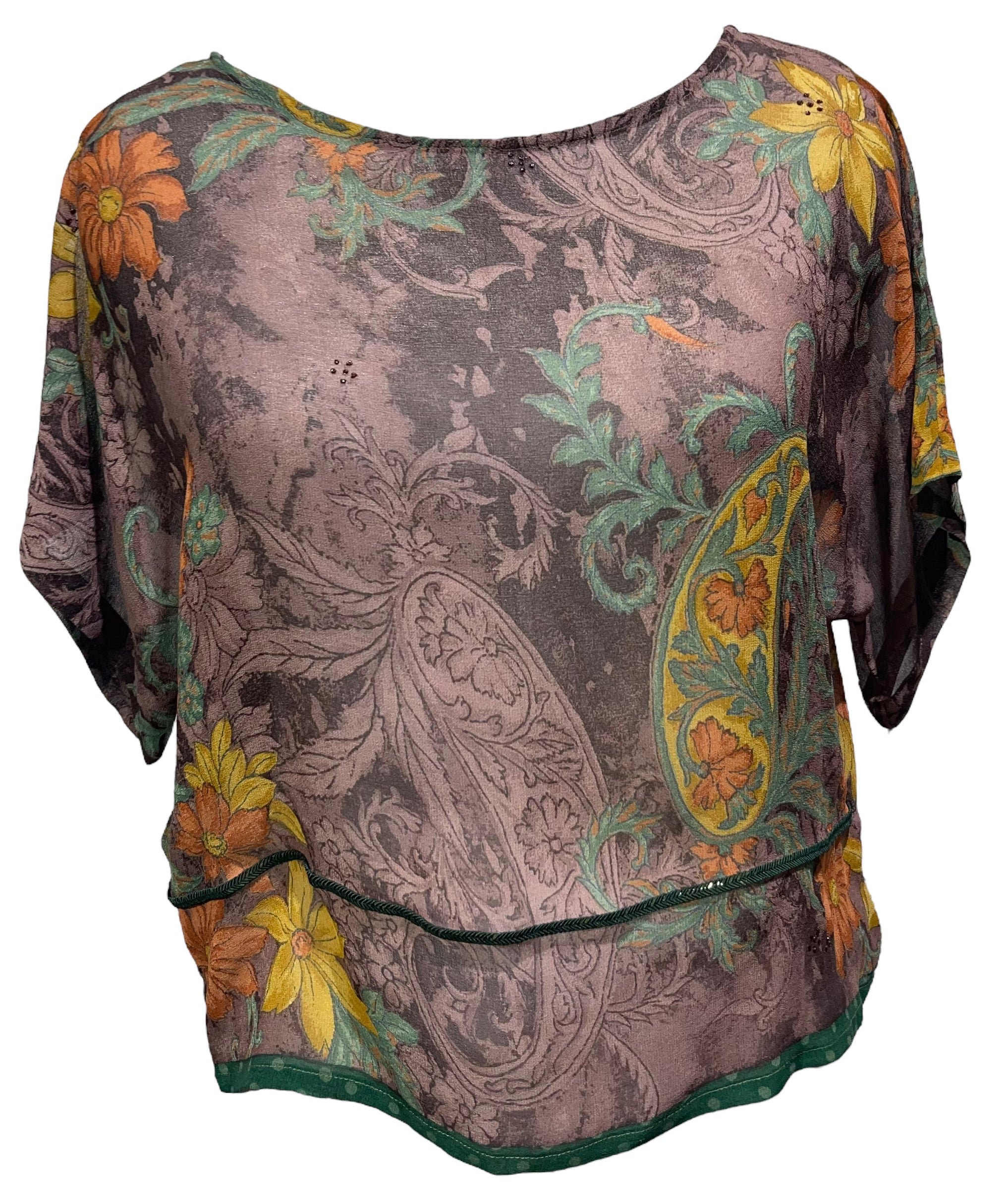 FINAL SALE PRG4203 Sheer Avatar Pure Silk Boxy Top