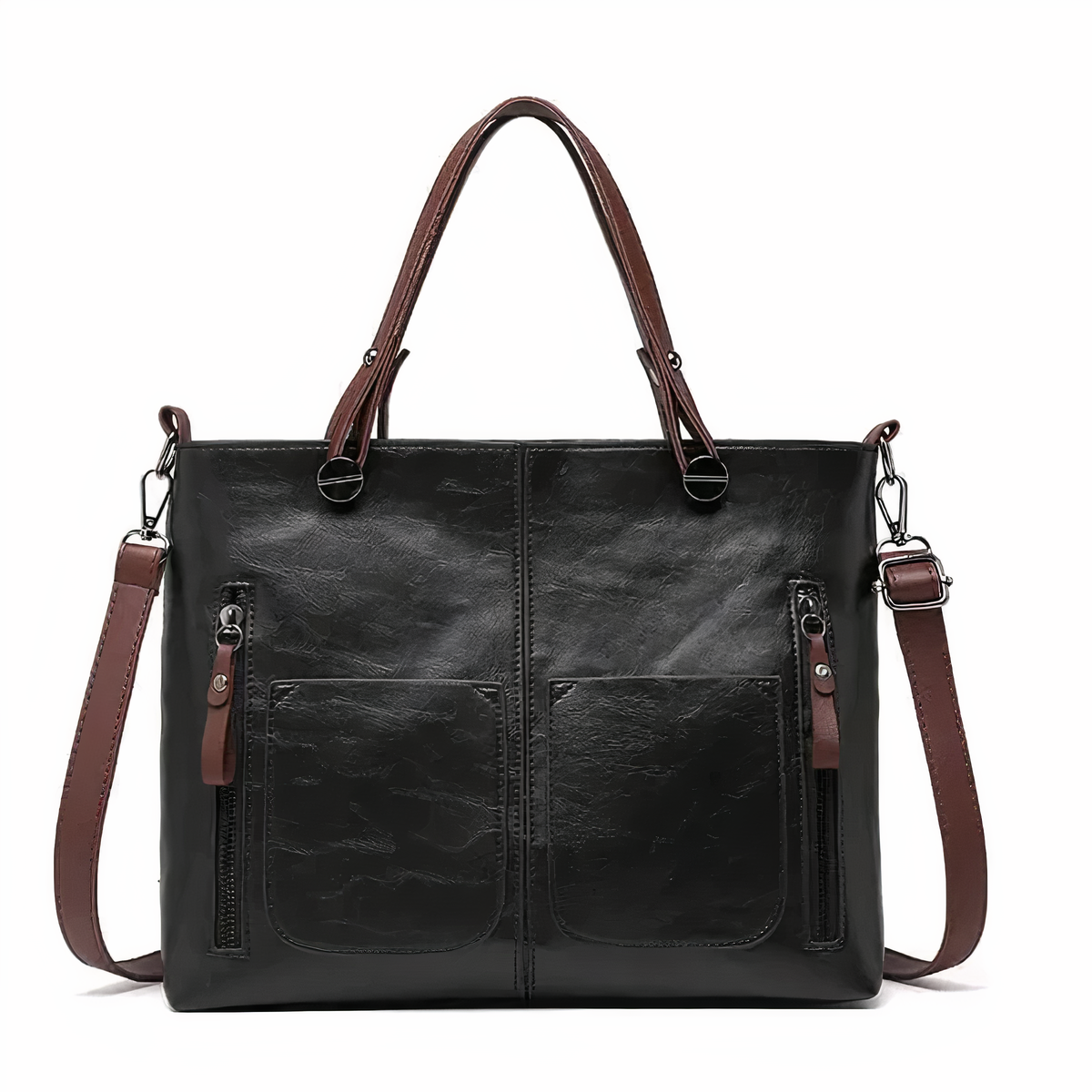 Women's Shoulder Bag Black Medium Leather