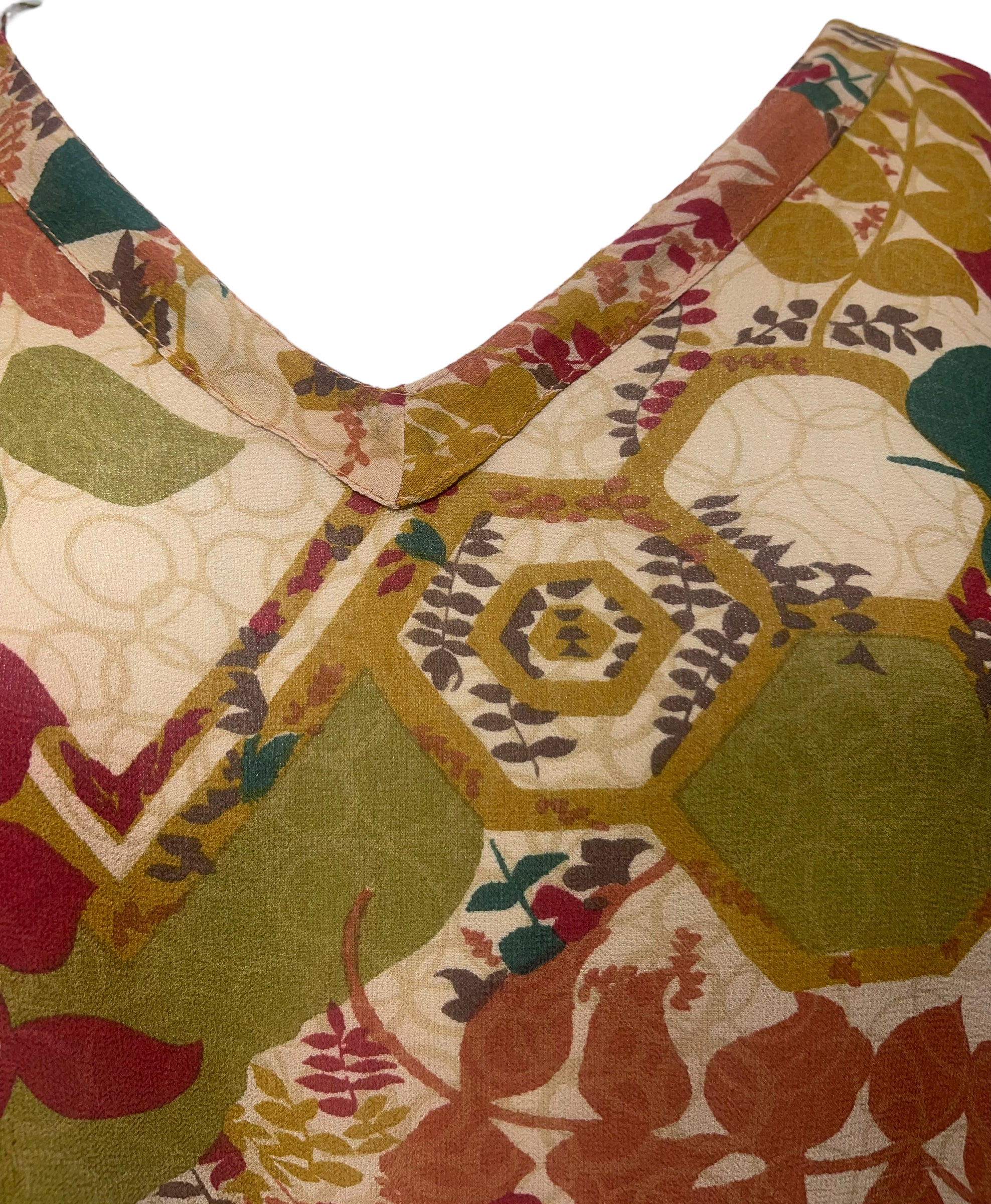 FINAL SALE PRG3094 Sheer Avatar Pure Silk Front Tie Top