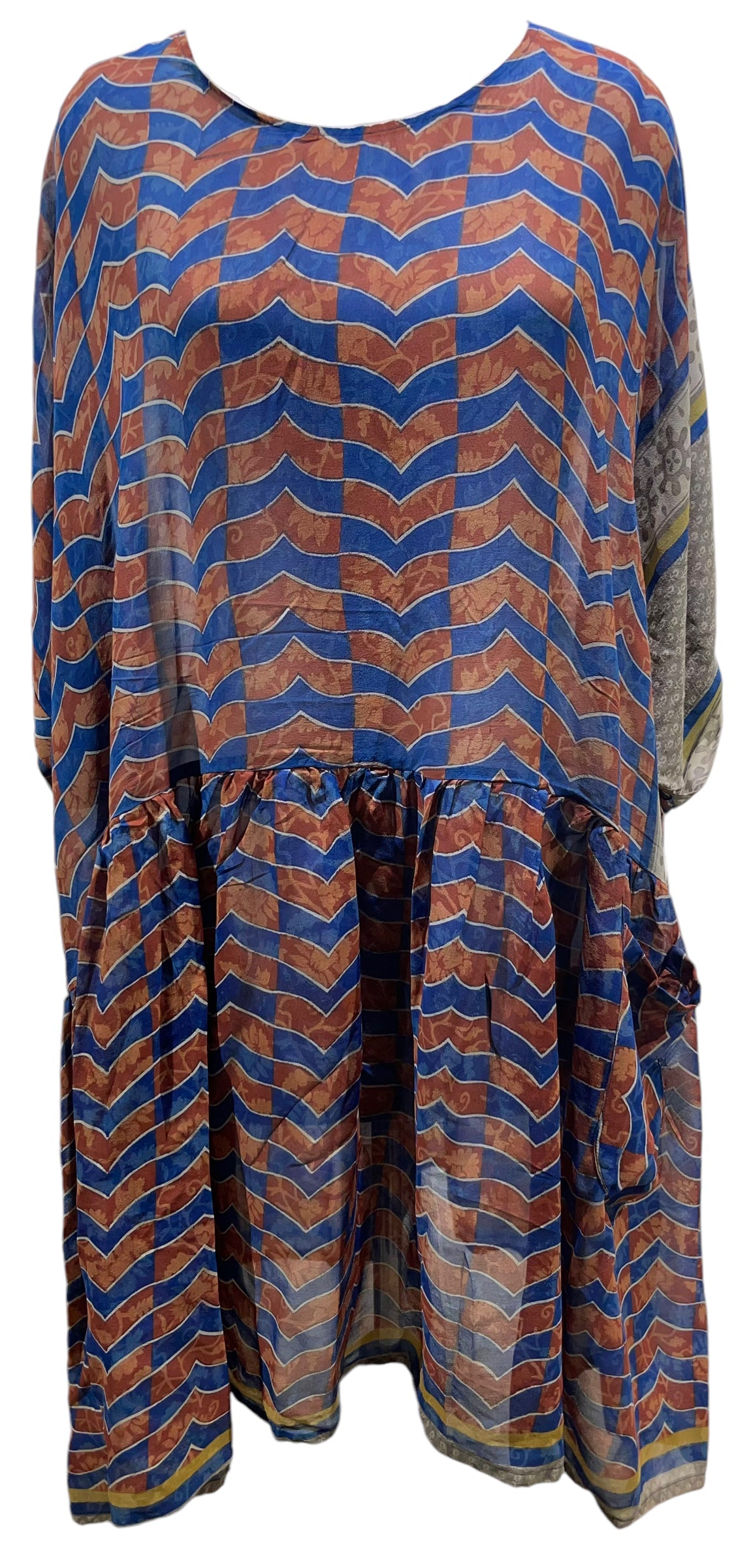 FINAL SALE PRG5583 Sheer Avatar Pure Silk Boxy Babydoll Dress