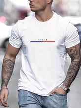 Load image into Gallery viewer, 100% Cotton Paris Short Sleeve Men's T-Shirt High Quality Loose Tops Oversized Men Clothing Fashion T-shirts
