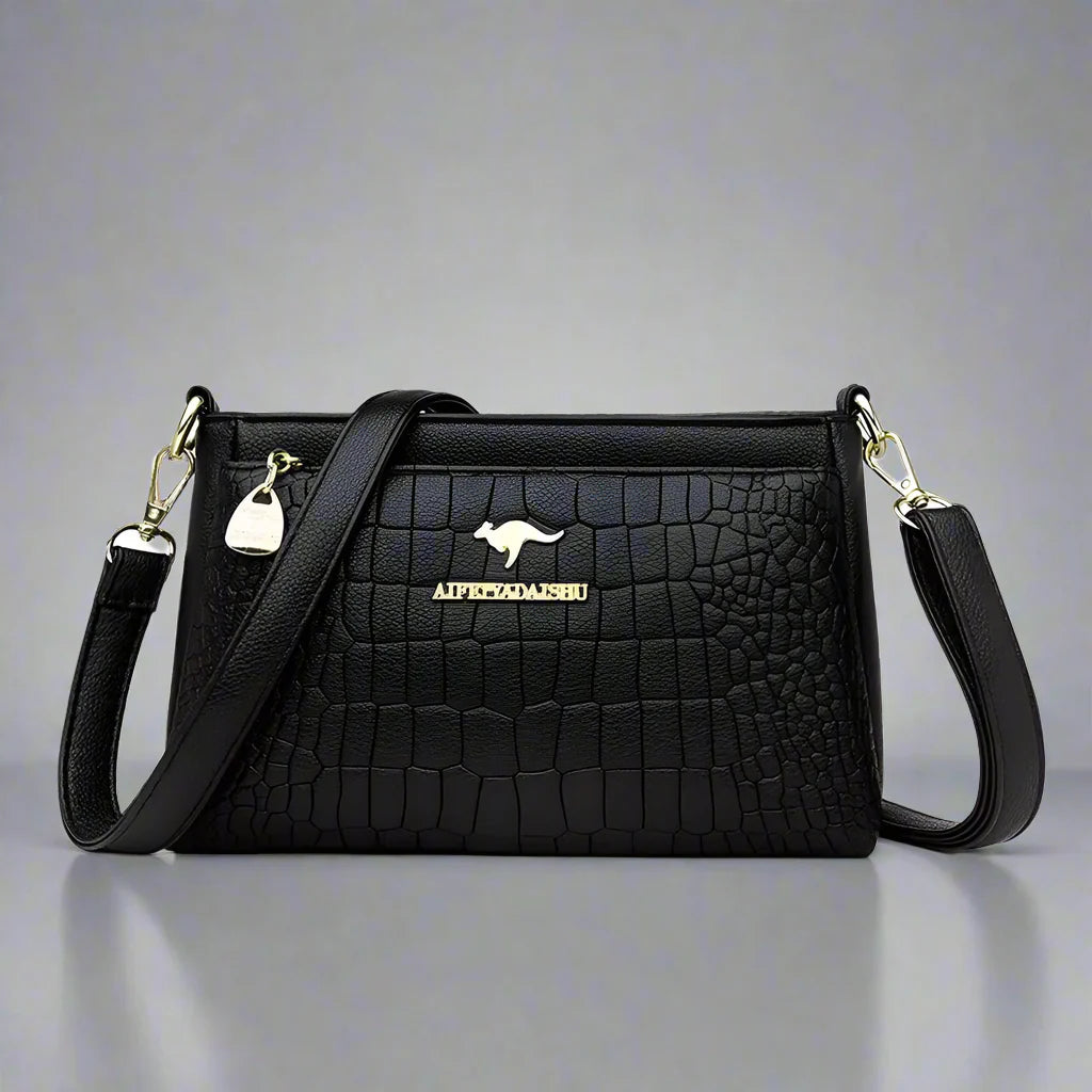 Women's Crossbody Bag Black Medium Leather