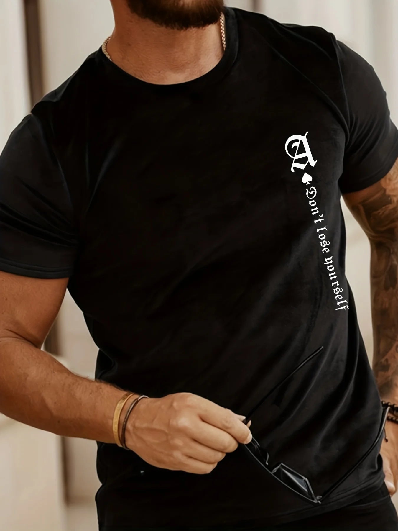 Men's Summer Loose Fit  100 Cotton Printed T-shirt Tops