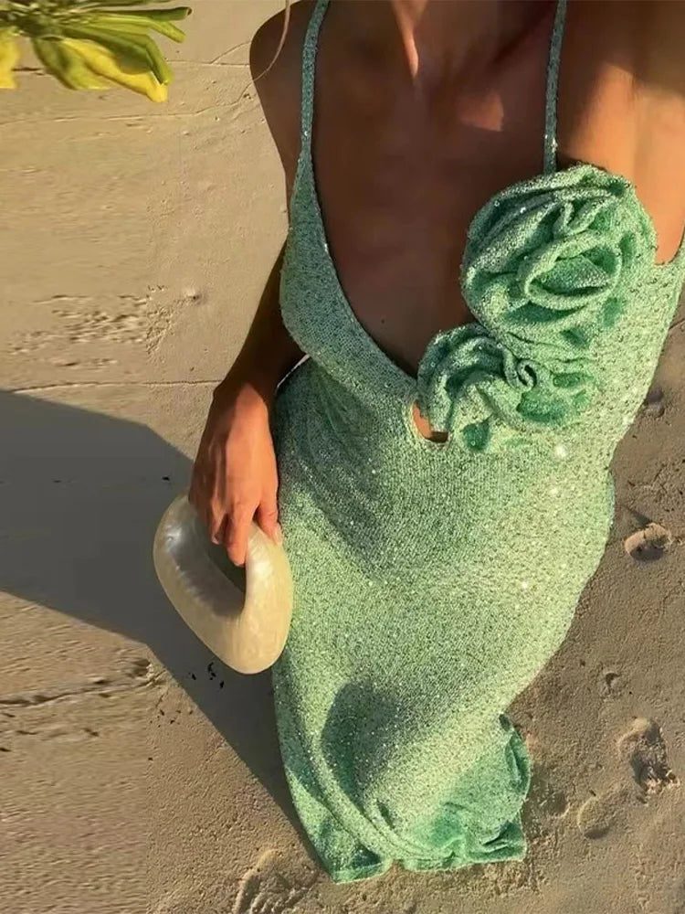 Women's Evening Dress Black Sequin Gown