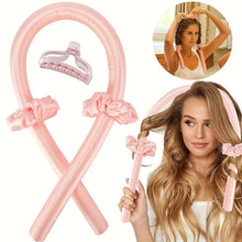Load image into Gallery viewer, 4-Piece Heatless Curling Rod Set Headband No Heat Silk Curls Ribbon Hair Rollers Sleeping Soft Headband
