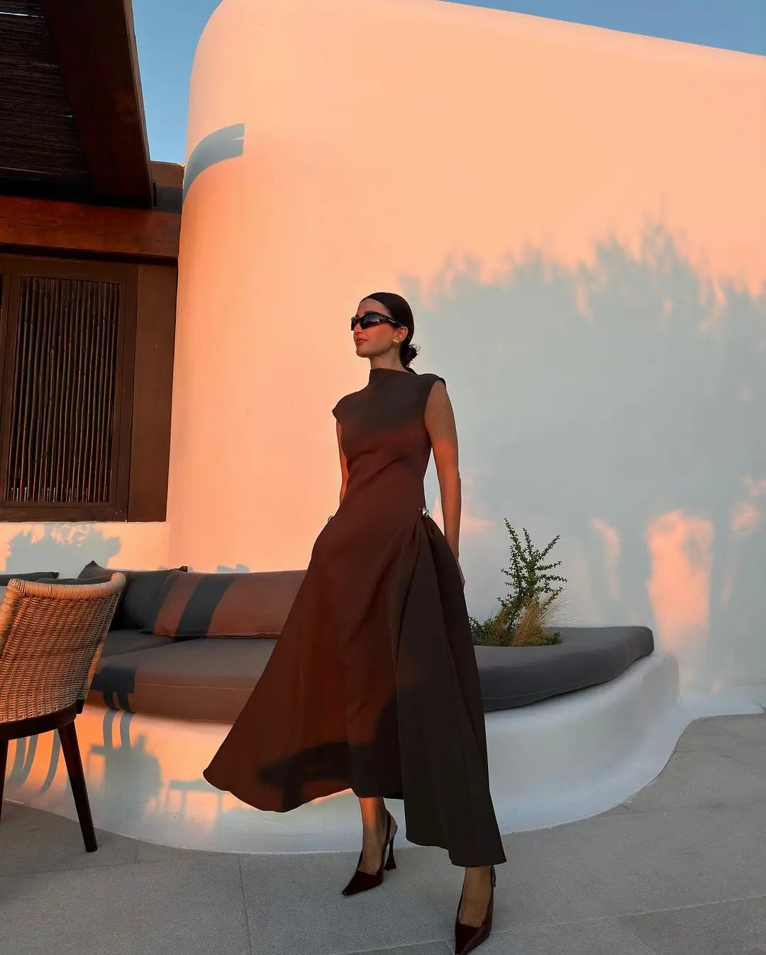 Women's Formal Gown Black Silk Blend