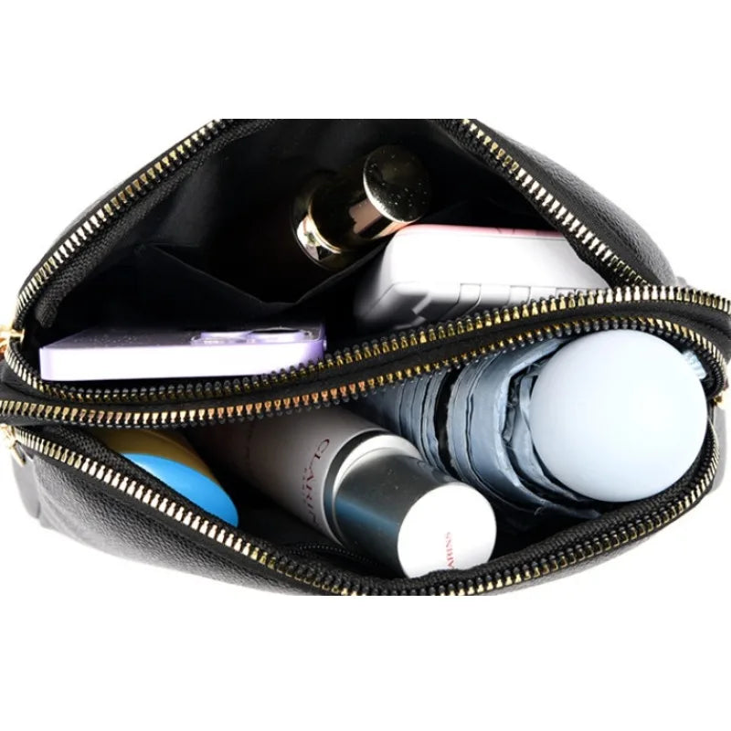 Women's Crossbody Bag Black One Size Genuine Leather