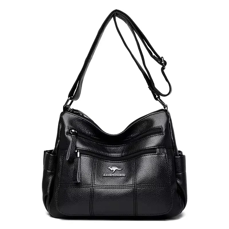 Women's Crossbody Bag Black Medium Leather