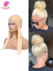 360 Full Lace Wig Human Hair Pre Plucked 613 Blonde Colored Lace Front Wigs Bone Straight Ponytail Human Hair Lace Frontal Wig