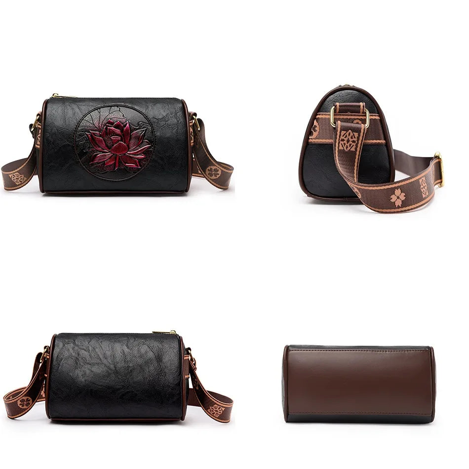 Women's Crossbody Bag Black Medium Leather